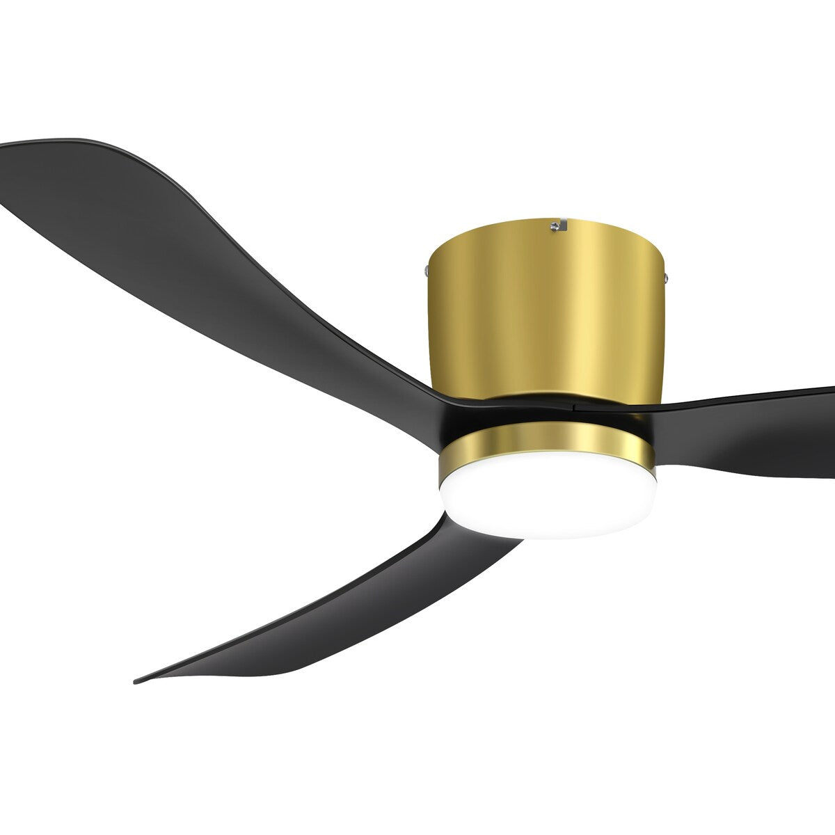 Ventilateur de plafond encastré à DEL noir/blanc de 52 pouces avec télécommande (3 pales)