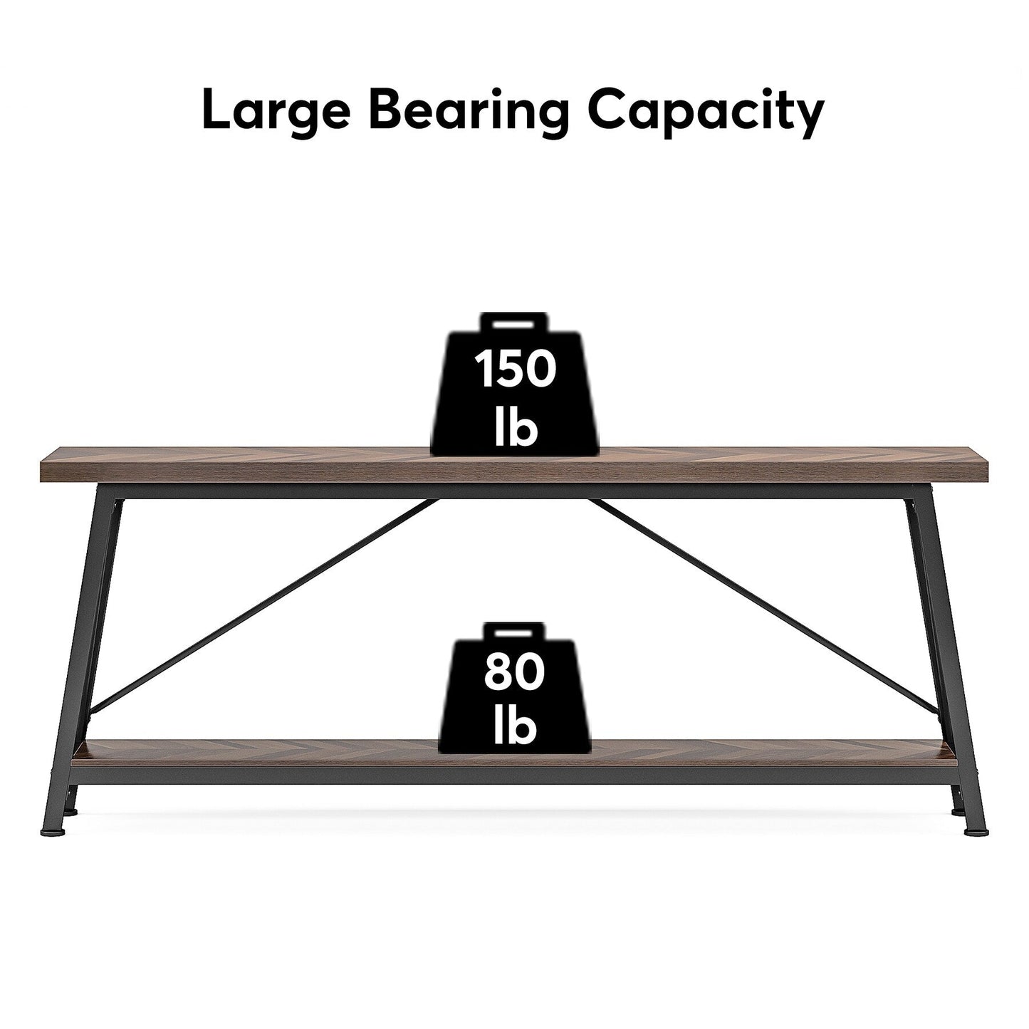 Table console d'entrée extra-longue de 70,9 pouces, style industriel