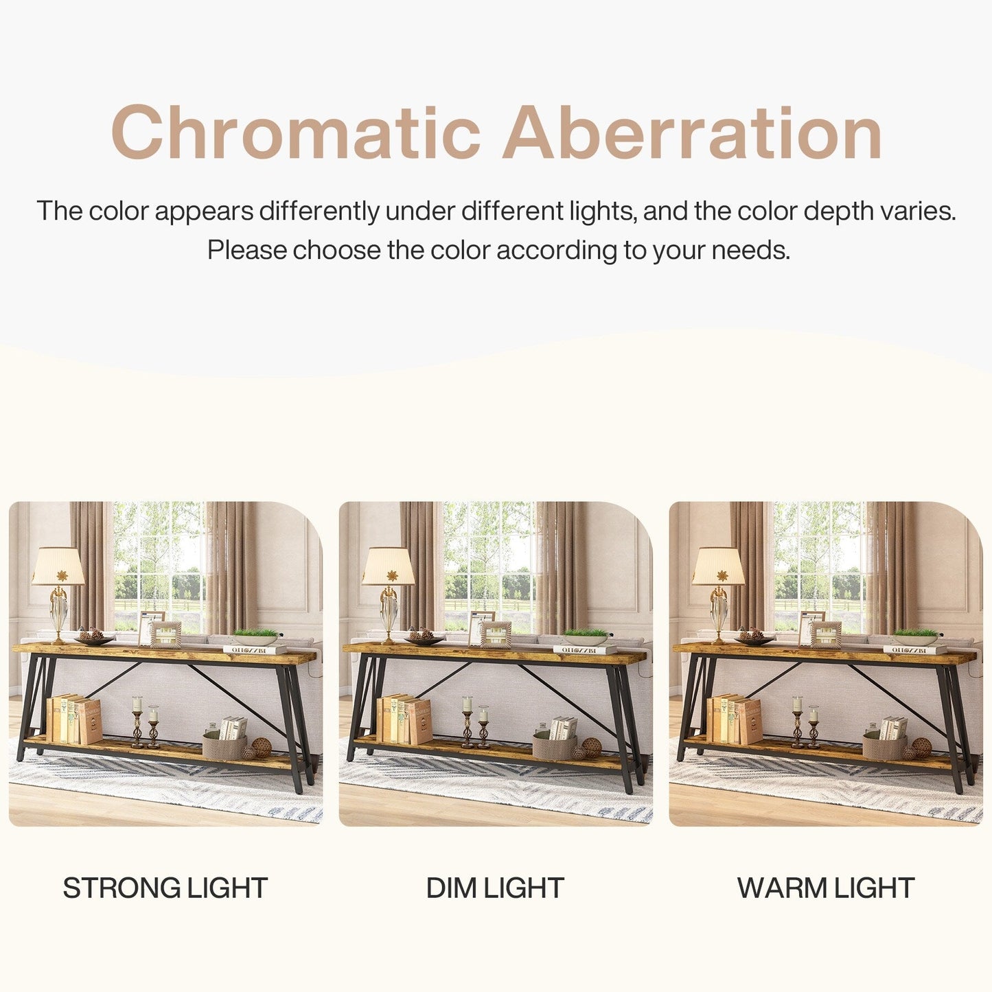 Table console d'entrée extra-longue de 70,9 pouces, style industriel