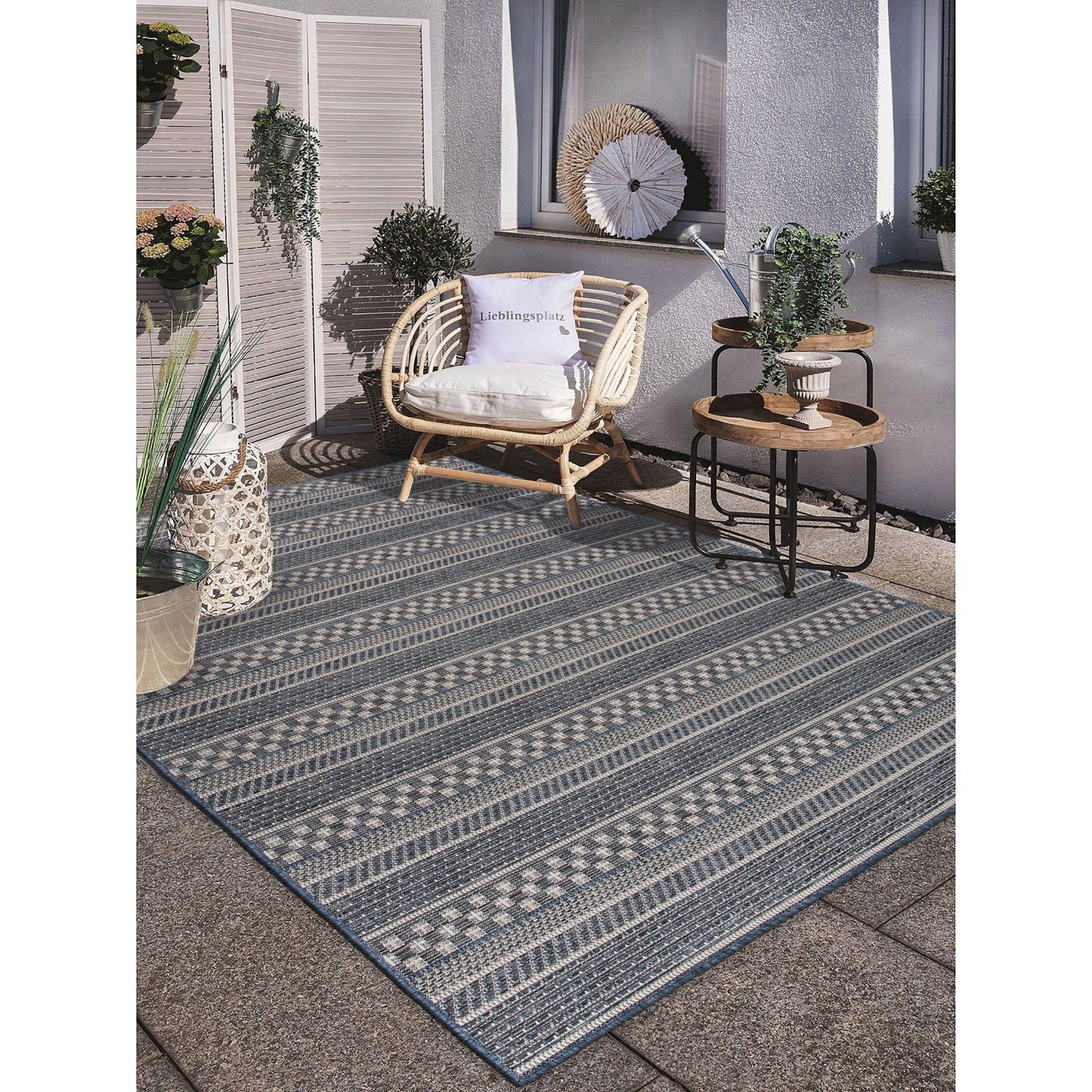 World Rug Gallery Bohemian Geometric Stripe Indoor/Outdoor Area Rug