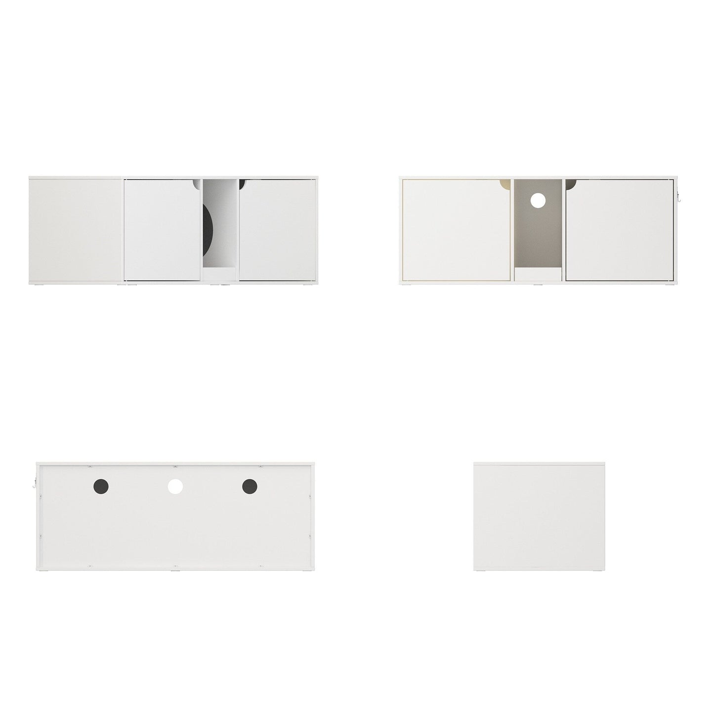 Dual-Compartment Cat Litter Box Enclosure Multi-Functional Furniture