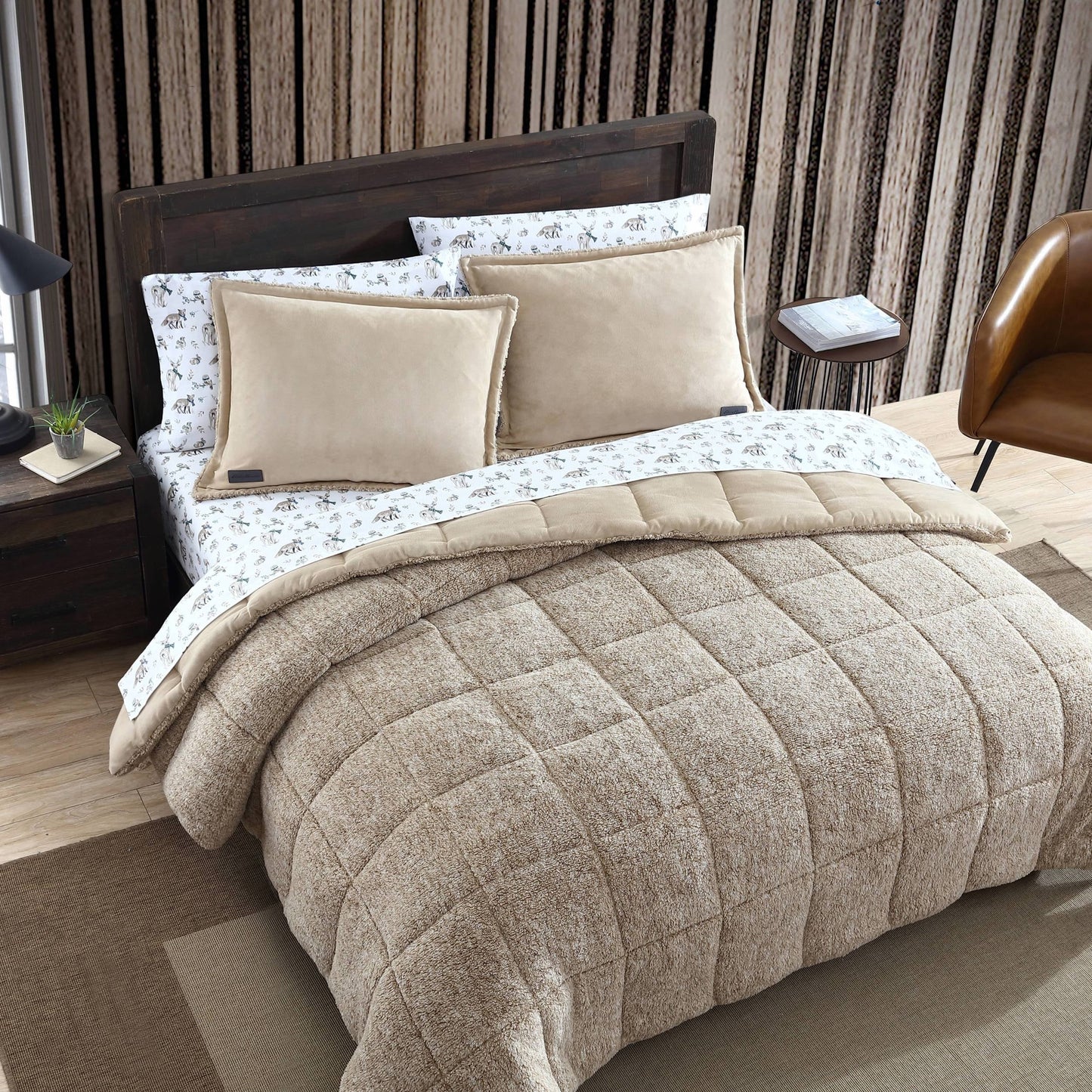 Eddie Bauer Sherwood Faux Suede Textured Comforter & Sham Set