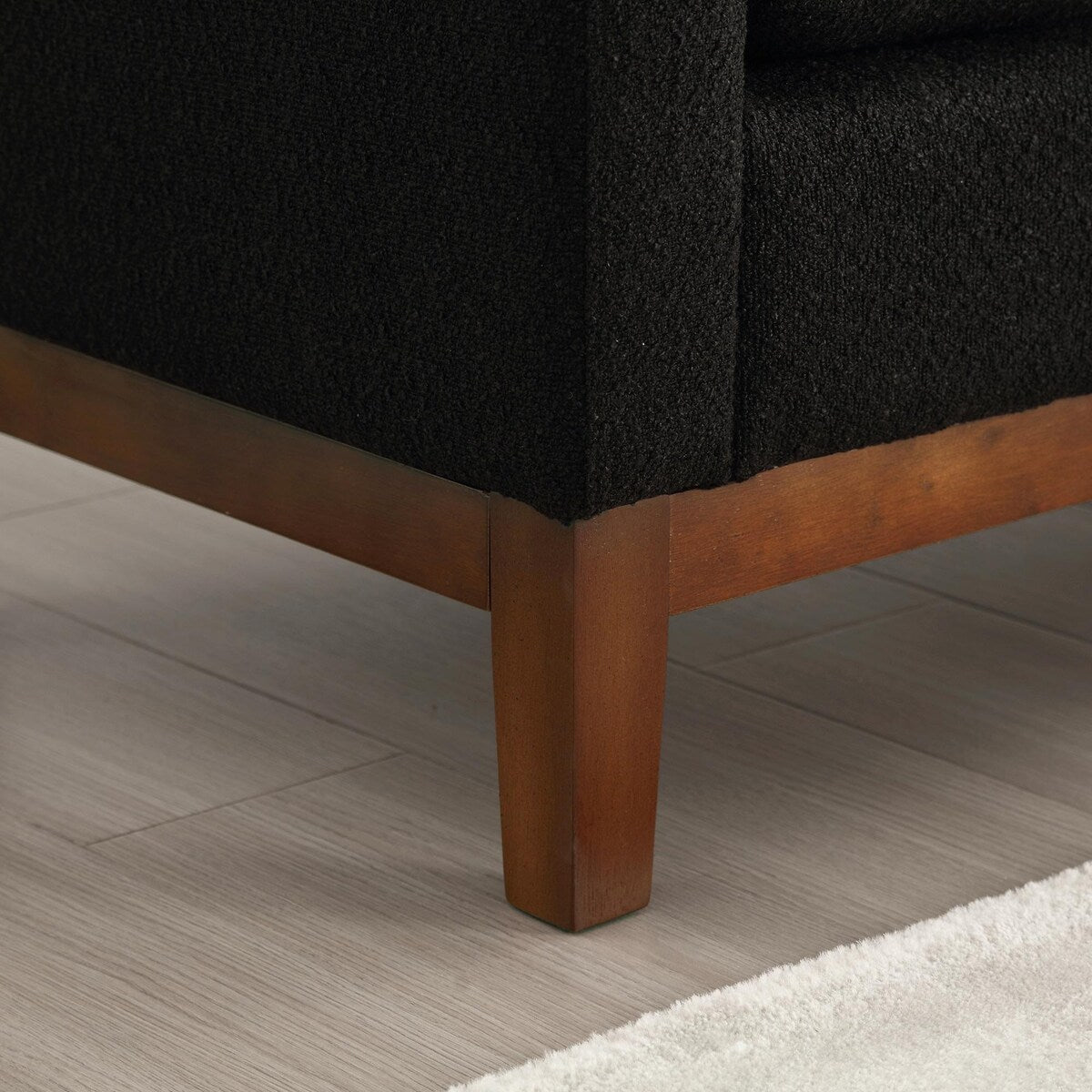 Elegant 53.5 Upholstered Ottoman Bench with Wood Legs & Bolster Pillows