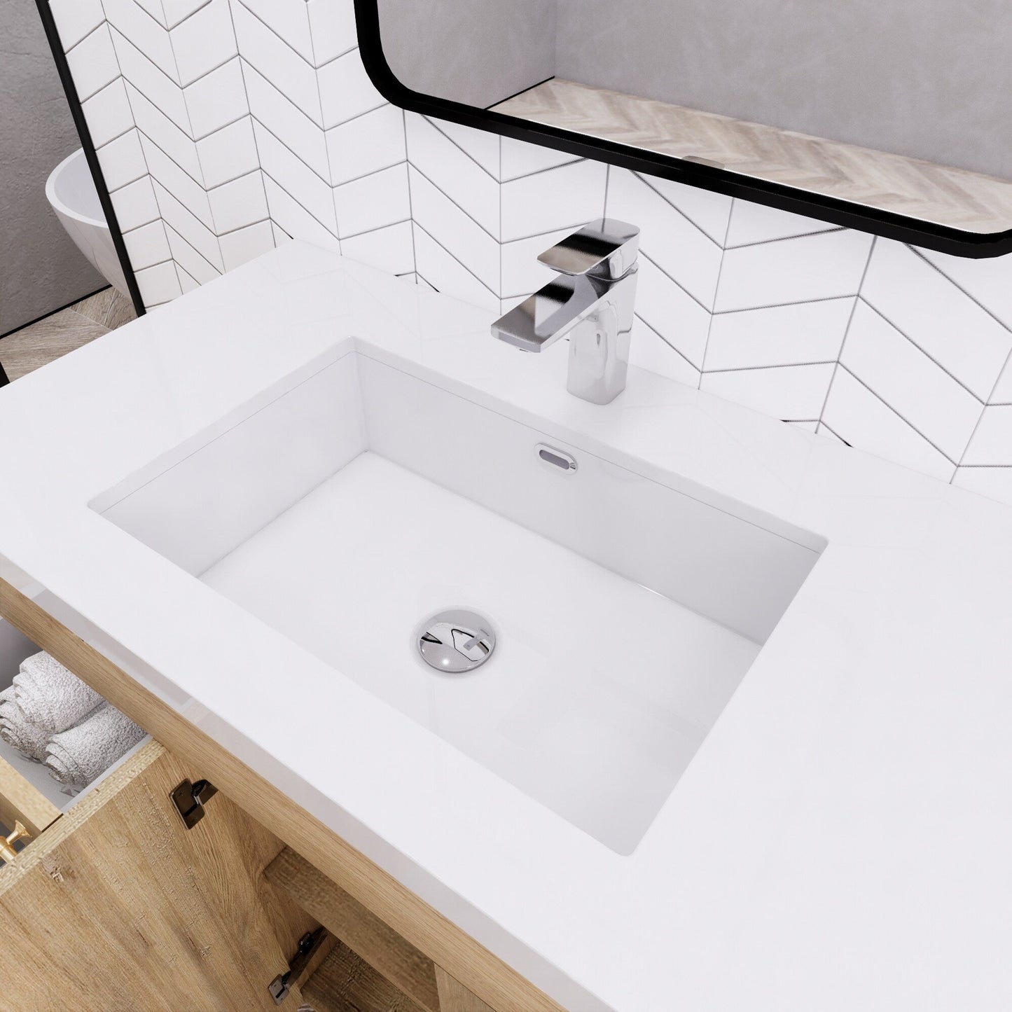 Meuble-lavabo autoportant Eliza de 72 po avec double vasque