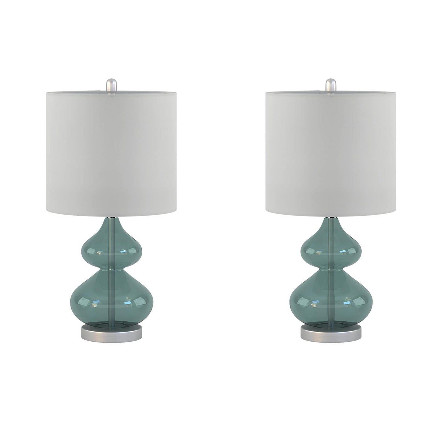 Ellipse Curved Gourd Glass Table Lamp, Set of 2