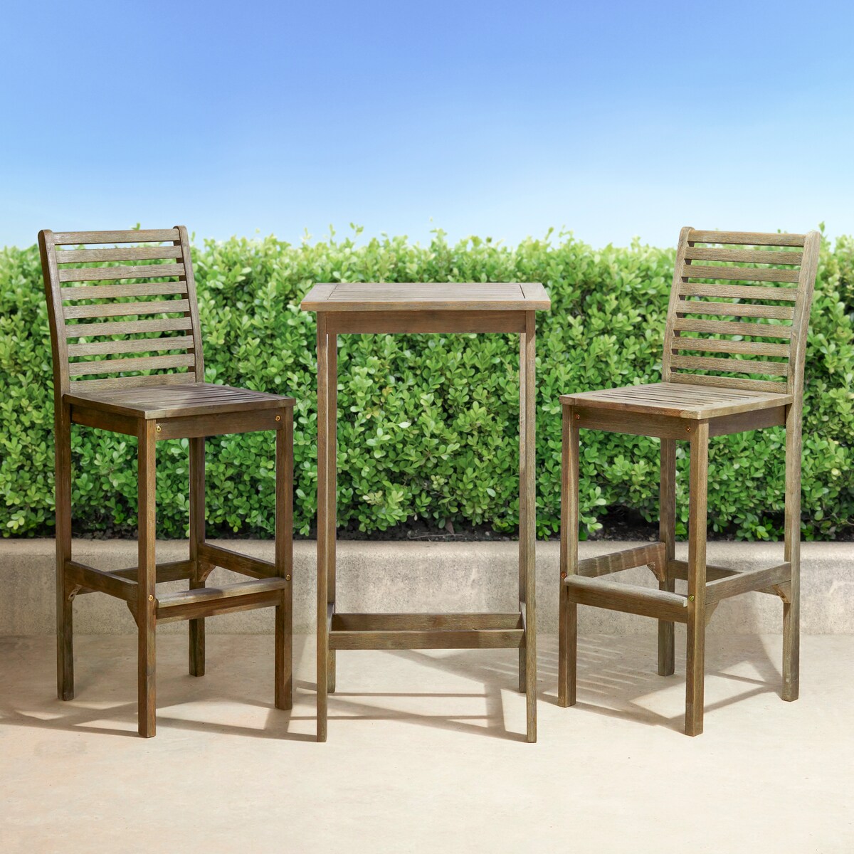 Emilio Wood Bar Table and Chair Dining Set