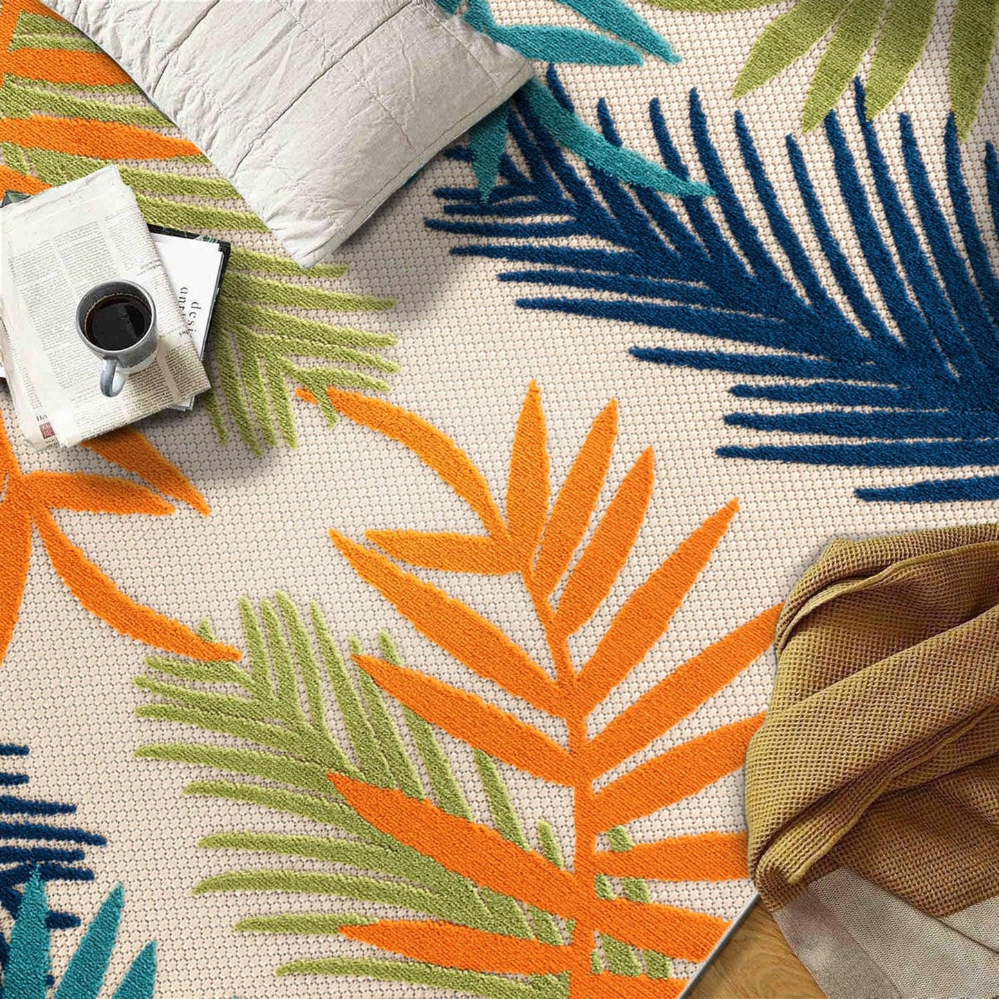 Evora Palm Frond Indoor/Outdoor Area Rug