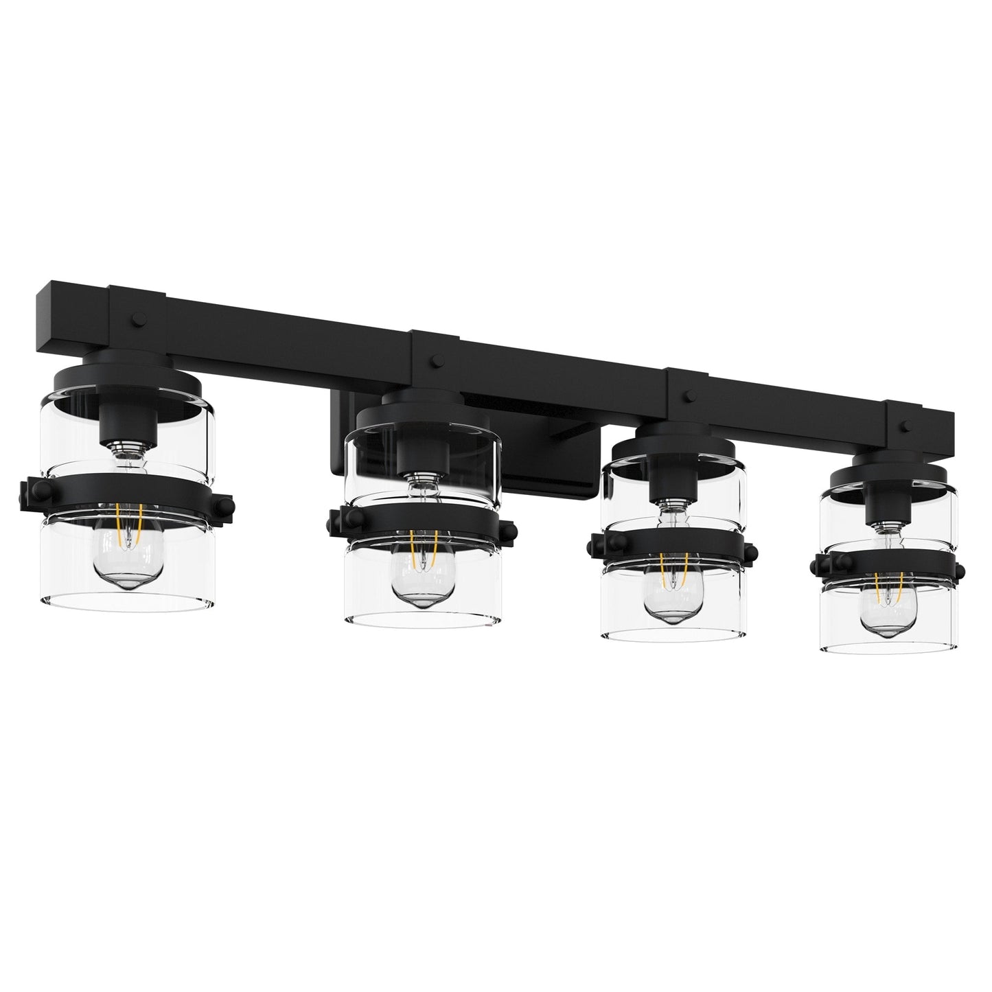 ExBrite Farmhouse 3-lights Bathroom Dimmable Iron Black Vanity Lights Wall Sconces