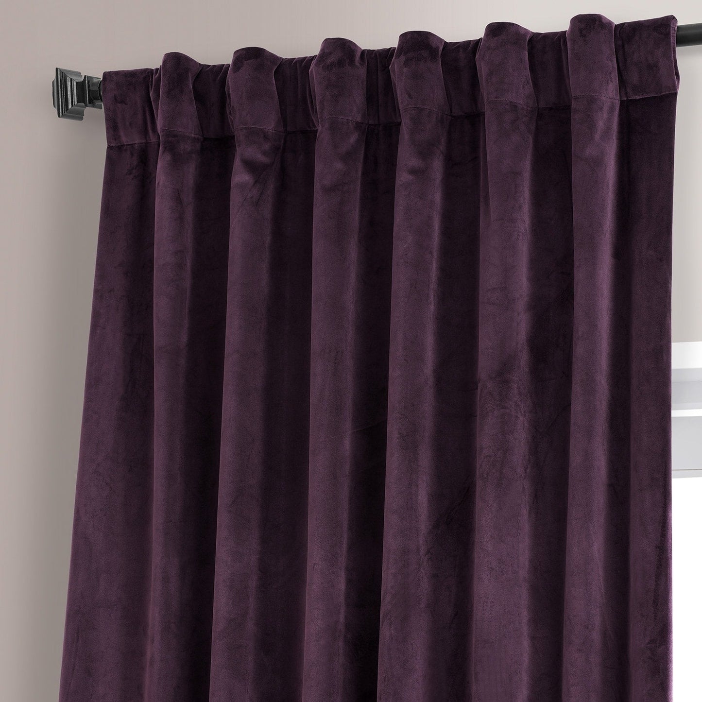 Exclusive Fabrics Signature Plush Velvet Hotel Blackout Curtains (1 Panel) - Luxury Soft Drapery for Light Control & Elegance