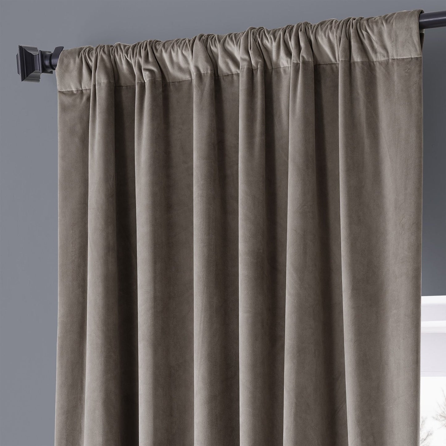 Exclusive Fabrics Signature Plush Velvet Hotel Blackout Curtains (1 Panel) - Luxury Soft Drapery for Light Control & Elegance