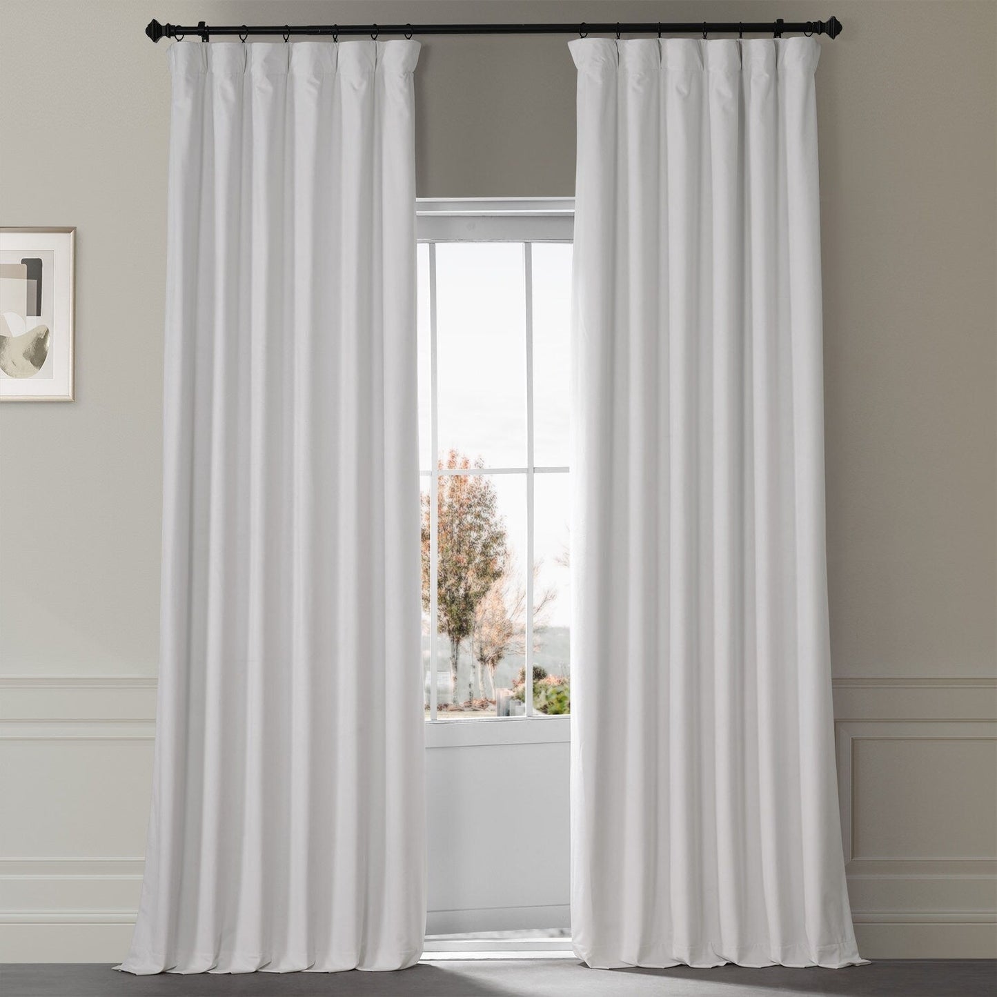 Exclusive Fabrics Signature Plush Velvet Hotel Blackout Curtains (1 Panel) - Luxury Soft Drapery for Light Control & Elegance