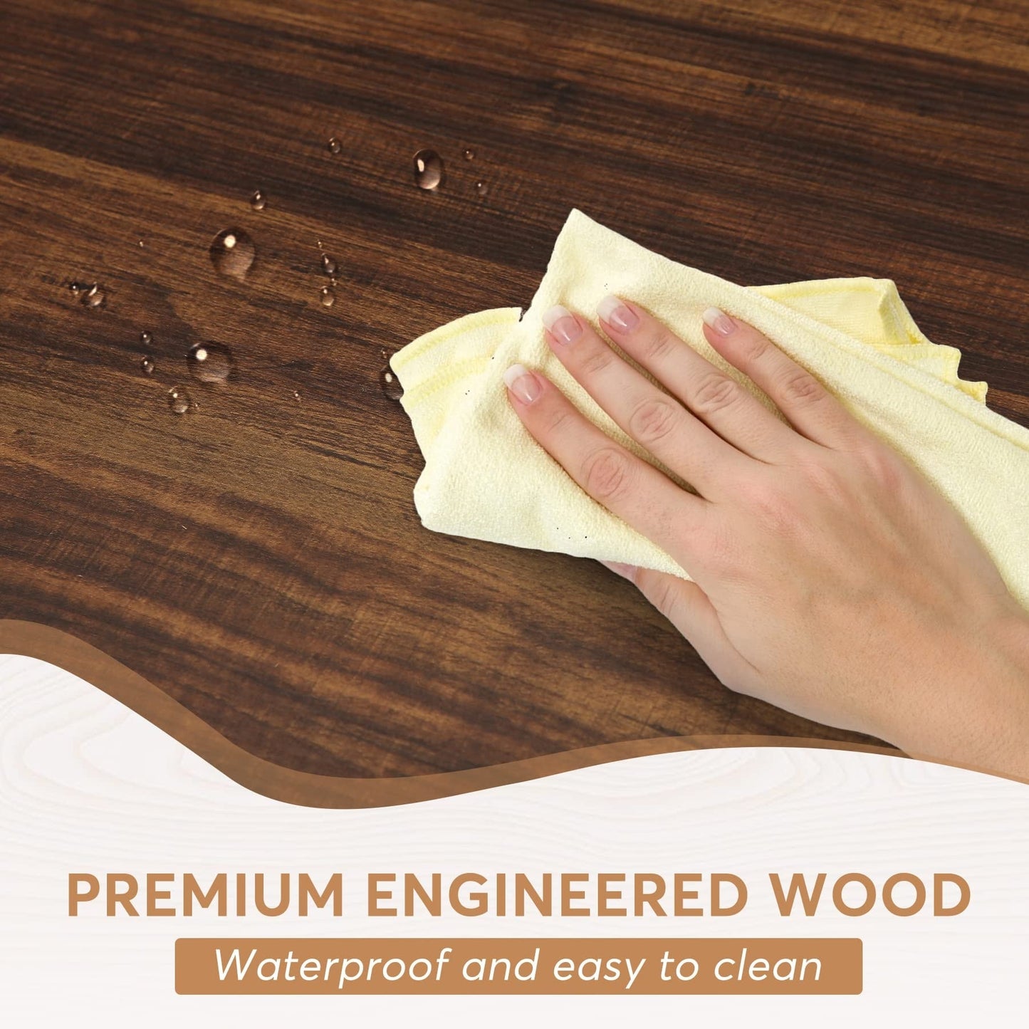 Table à manger de ferme pour 6 personnes, table de cuisine rectangulaire en bois de 70,8 pouces