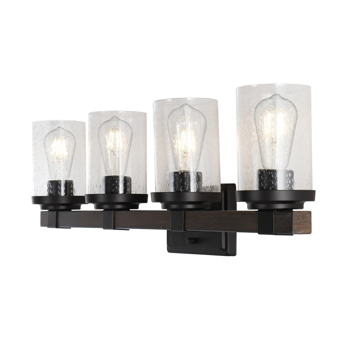 Ferme Iron/Seeded Glass Rustic Farmhouse LED Vanity Light, by JONATHAN Y
