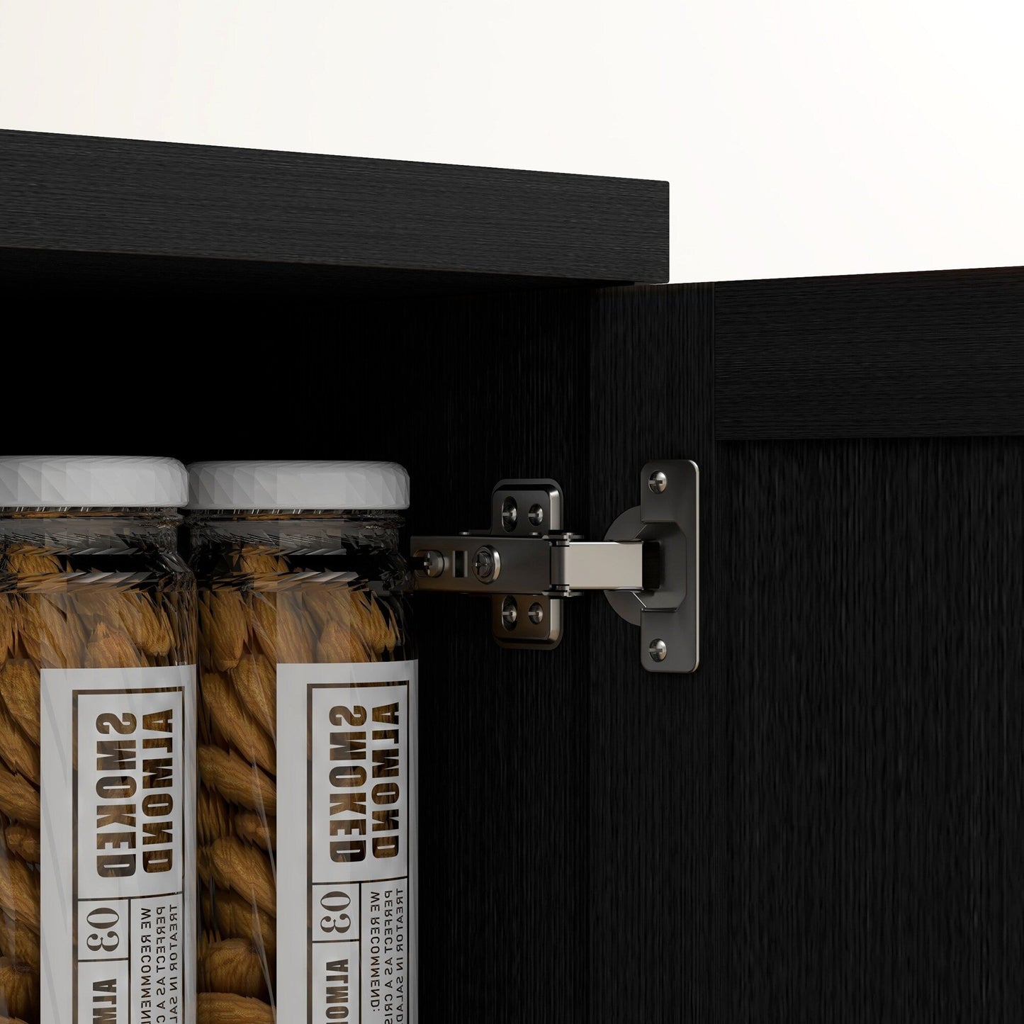 HOMCOM 63 Garde-manger de cuisine à 2 portes, meuble de rangement indépendant avec étagères à 5 niveaux et 2 étagères réglables pour salle à manger