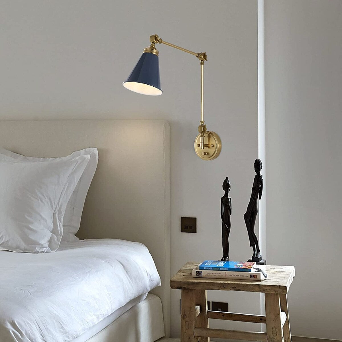 WINGBO Industrial Swing Arm Wall Sconce with Metal Shade,2-Pack...