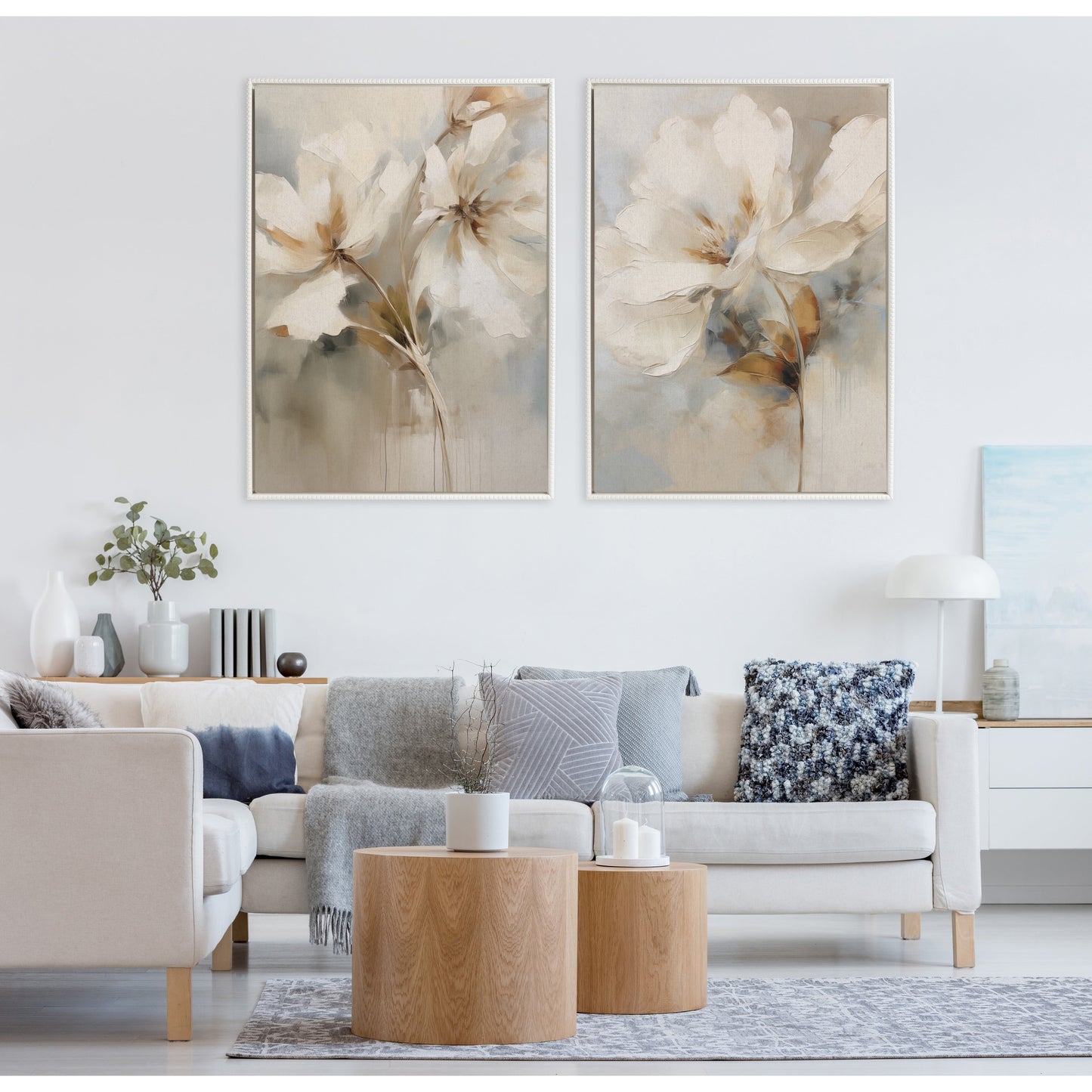 Toile botanique abstraite perlée Kate et Laurel Sylvie