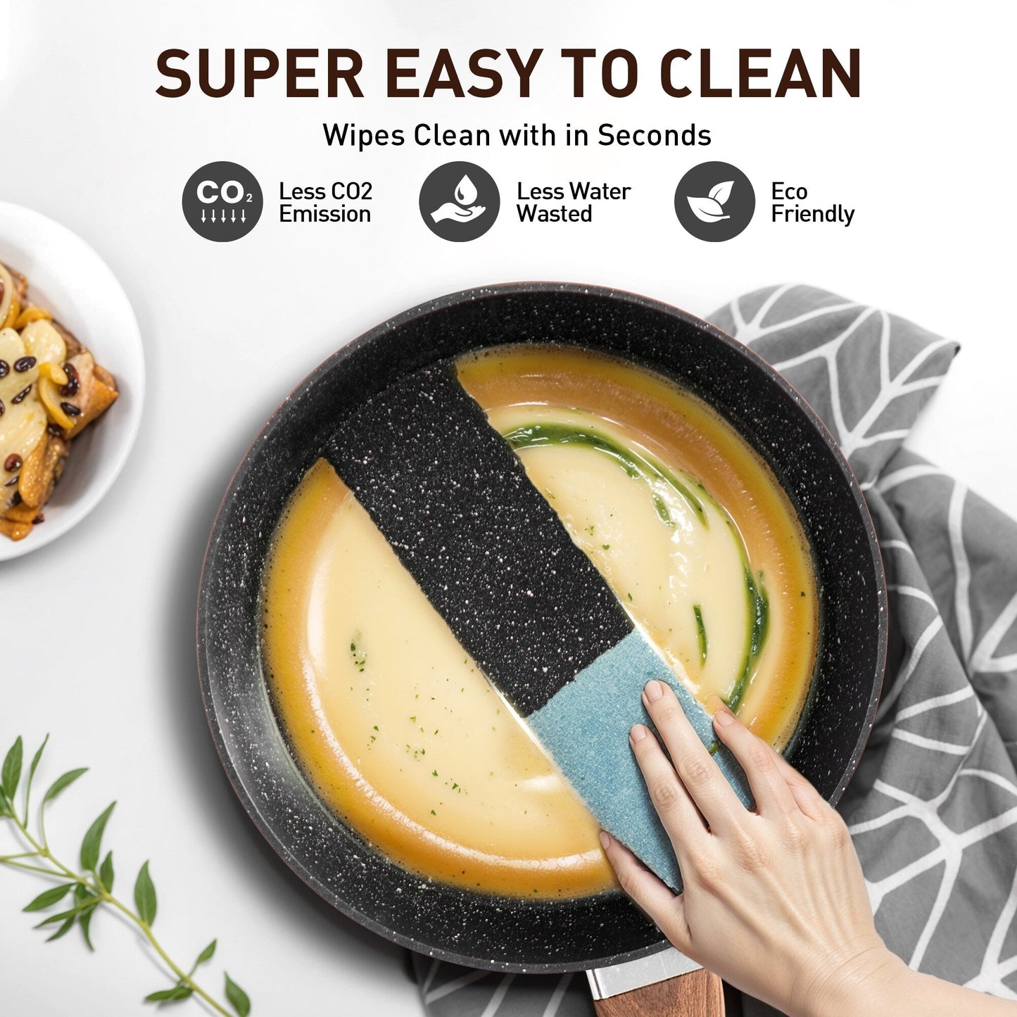 Batterie de cuisine antiadhésive de 15 pièces avec revêtement en granit Kitchen Academy