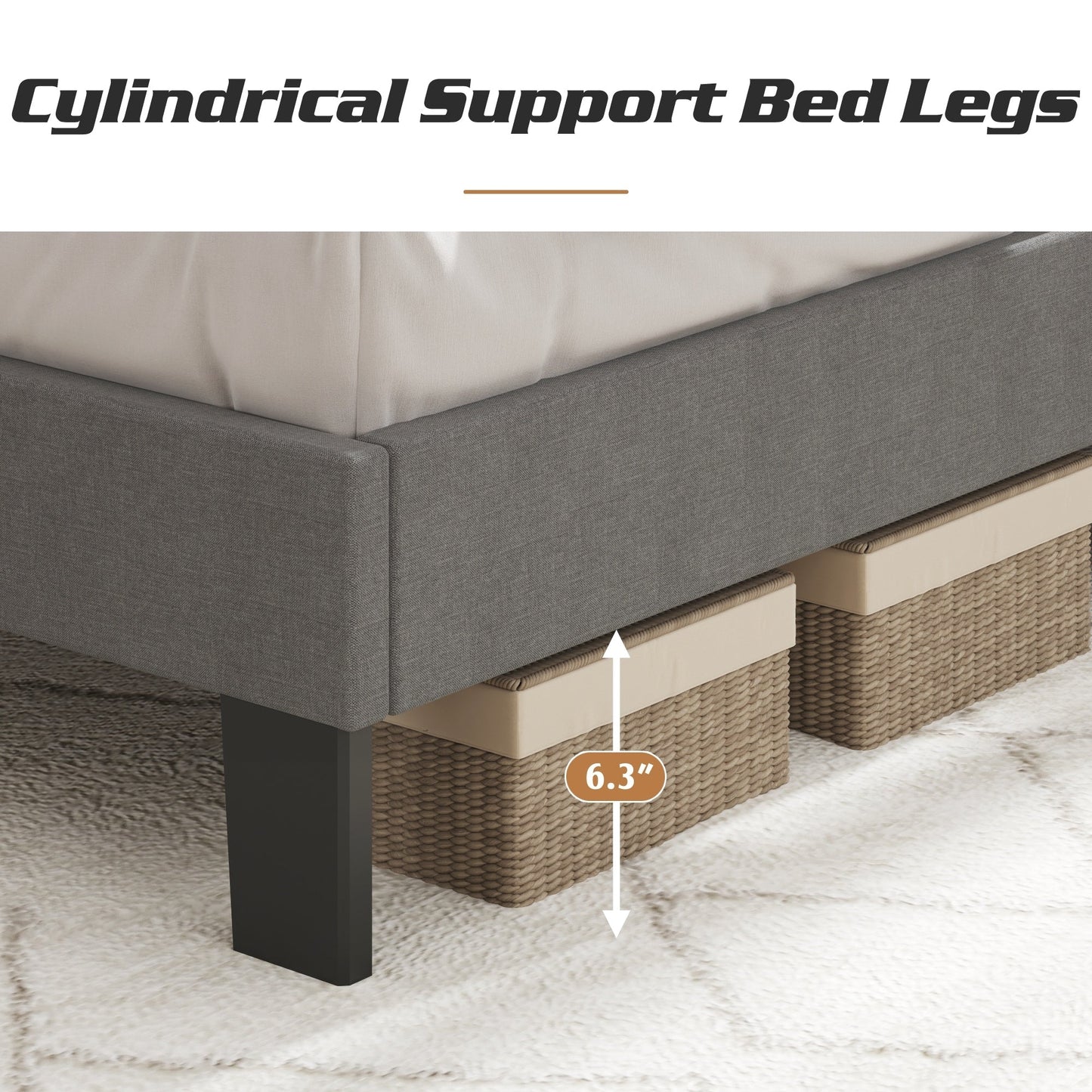 Cadre de lit plateforme rembourré réglable Lifezone Queen Size