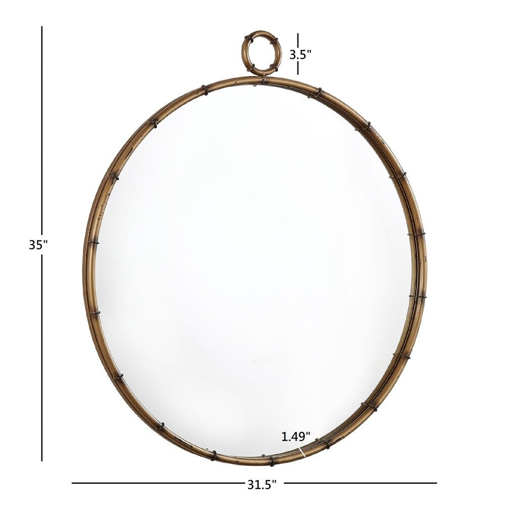 Miroir mural rond Marza finition laiton antique par iNSPIRE Q Modern
