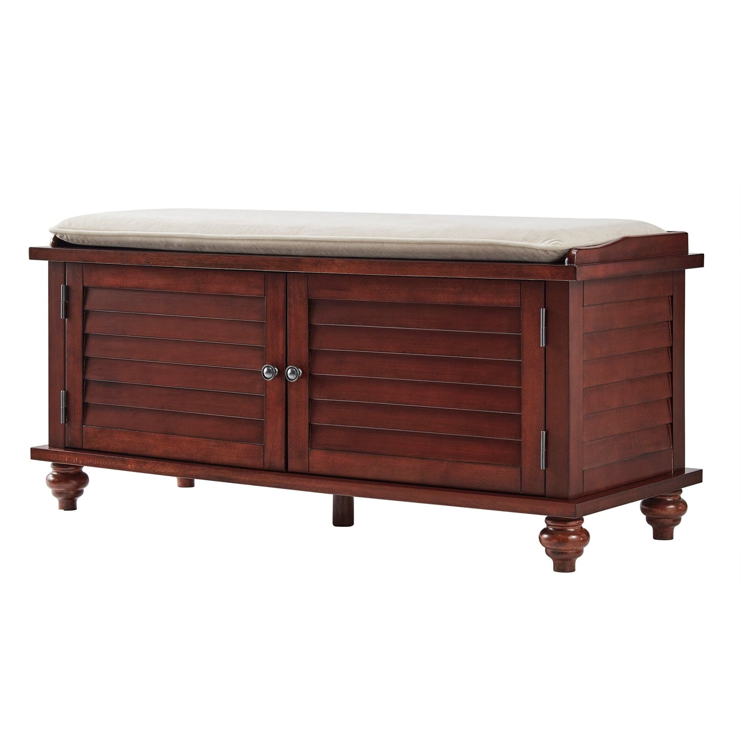 Banc de rangement à porte à volets Maybelle avec coussin en velours par iNSPIRE Q Classic