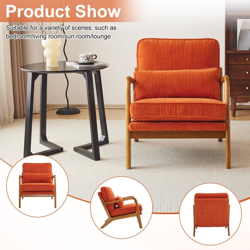 Chaise d'appoint rembourrée de style moderne du milieu du siècle