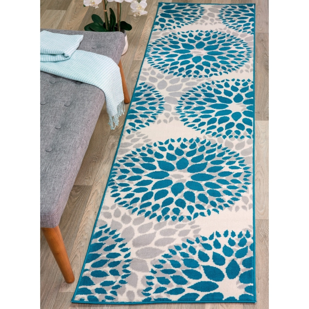 World Rug Gallery Modern Floral Circles Area Rug