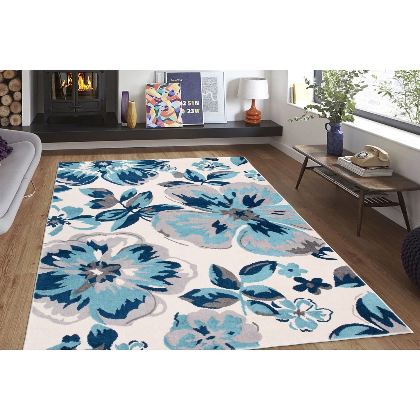 World Rug Gallery Modern Floral Design Area Rug