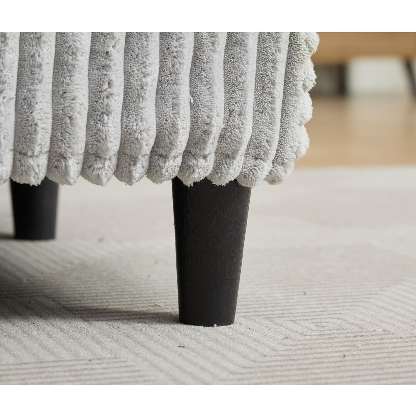 Oversized Chaise Lounge Fluffy Corduroy Sofa Bed Adjustable