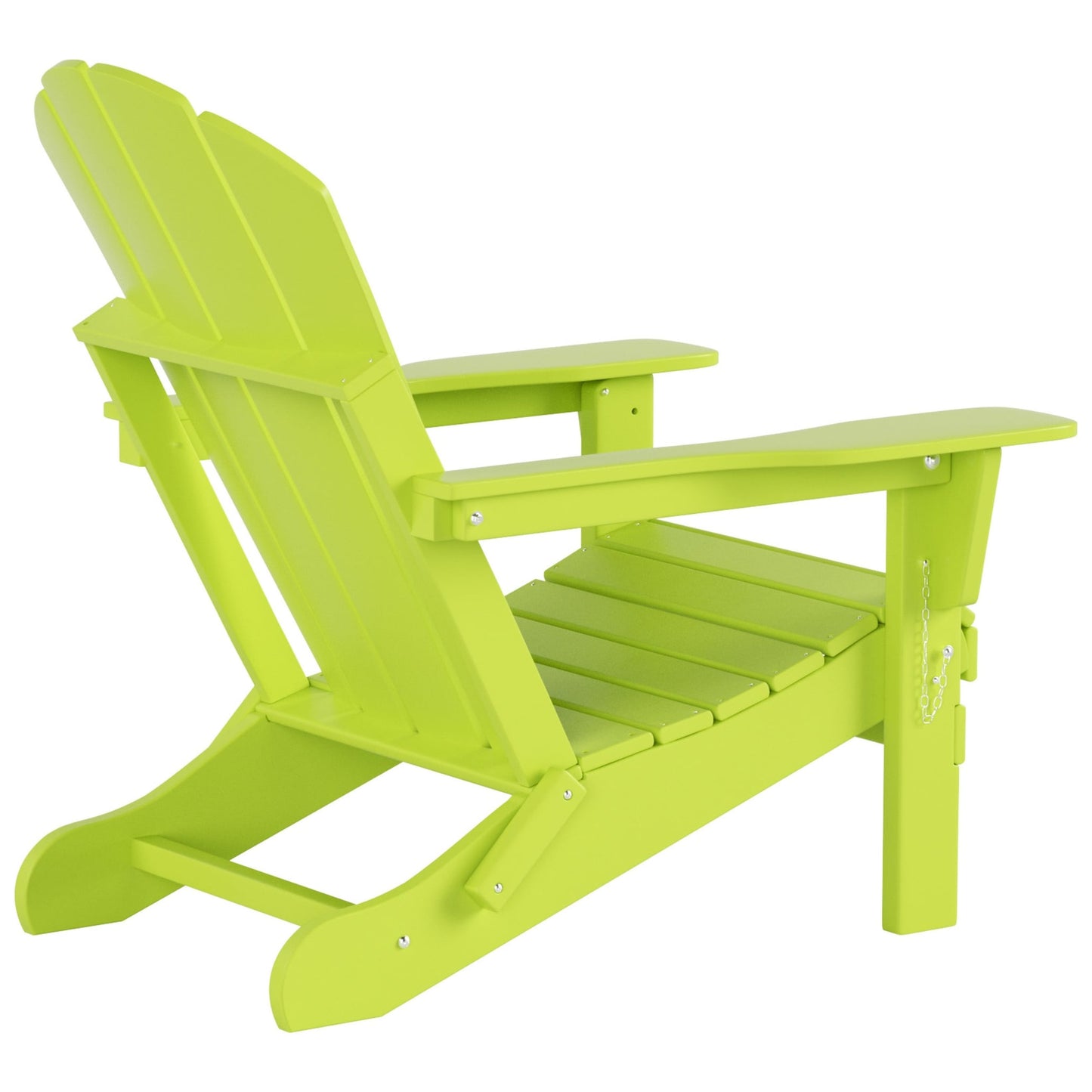Chaise Adirondack pliable Polytrends Laguna en PEHD pour terrasse extérieure toutes saisons avec pouf (ensemble 2 pièces)