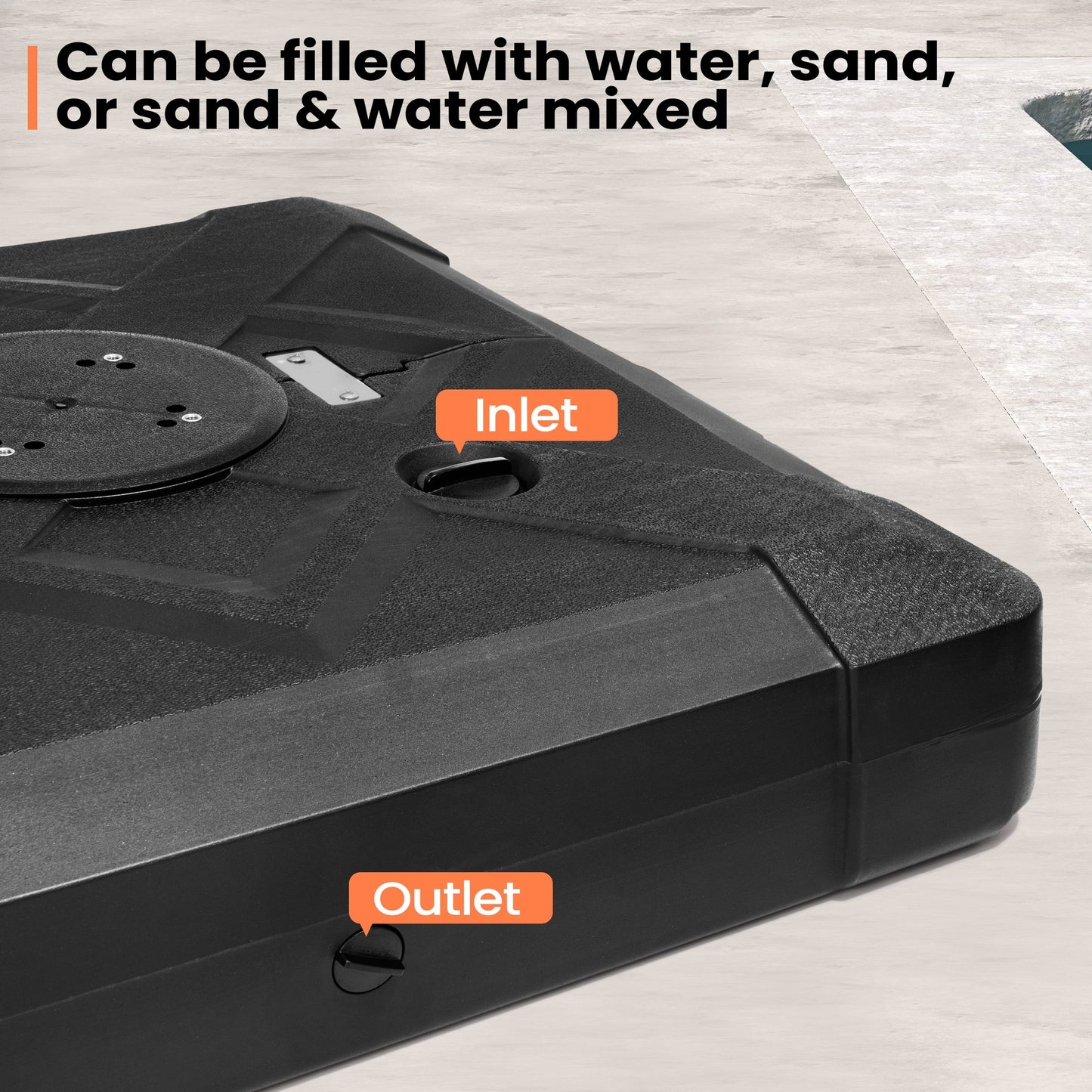 Base de parasol déporté Pellebant de 220 lb avec roulettes - N/A