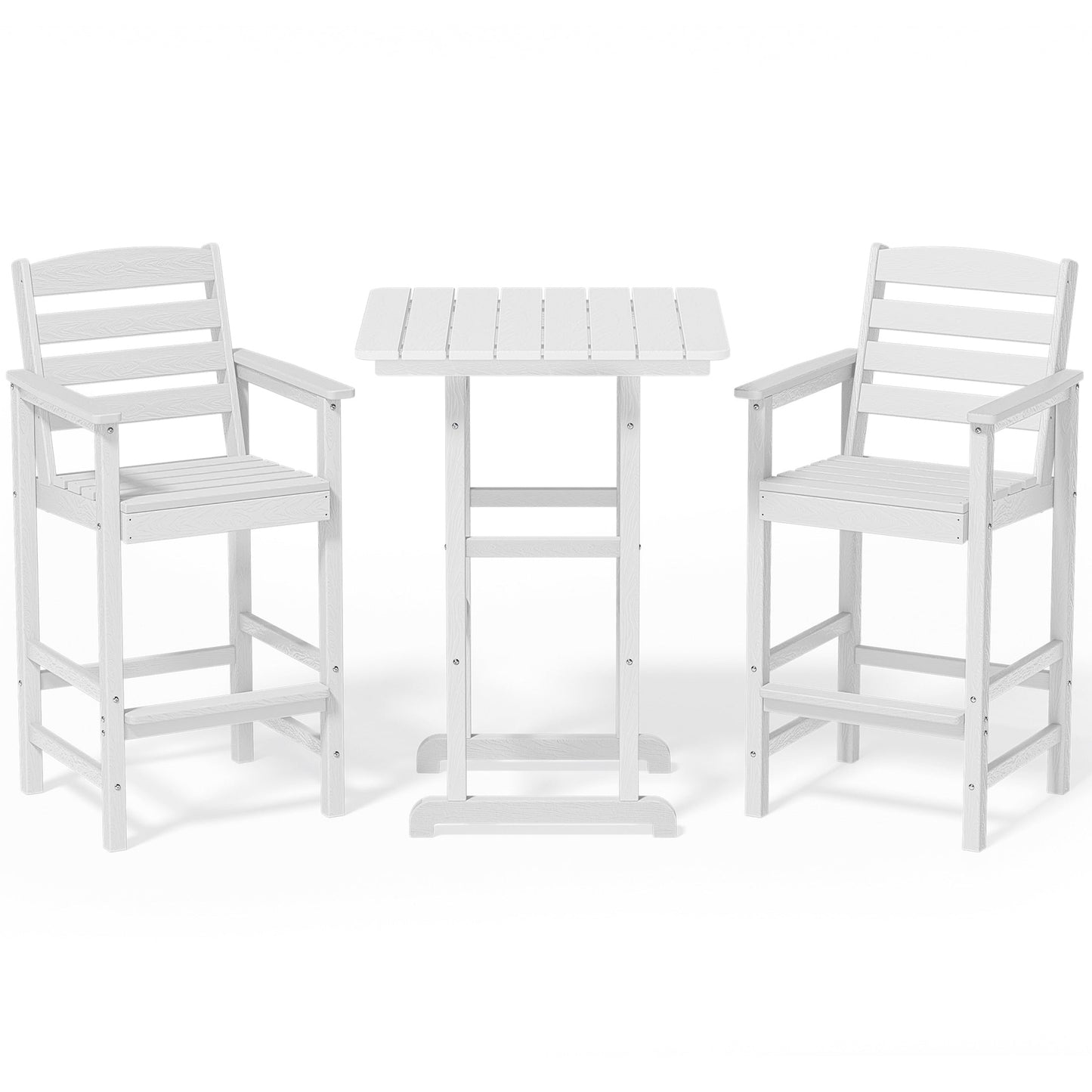 Plastic Tall adirondack Chair Set Of 3-Piece Patio Conversation Set
