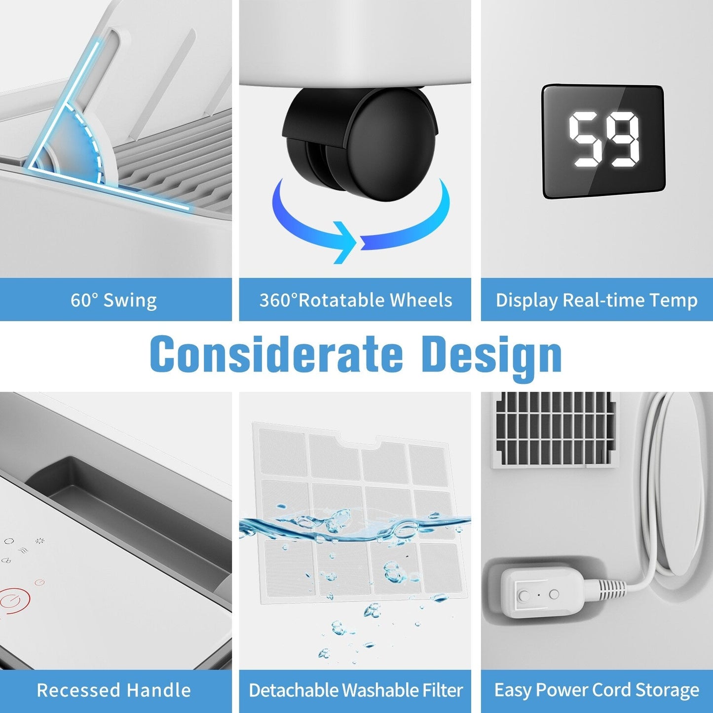 Climatiseur portatif avec chauffage – 12 000 BTU de refroidissement et 10 000 BTU de chauffage pour pièces jusqu'à 700 pi²