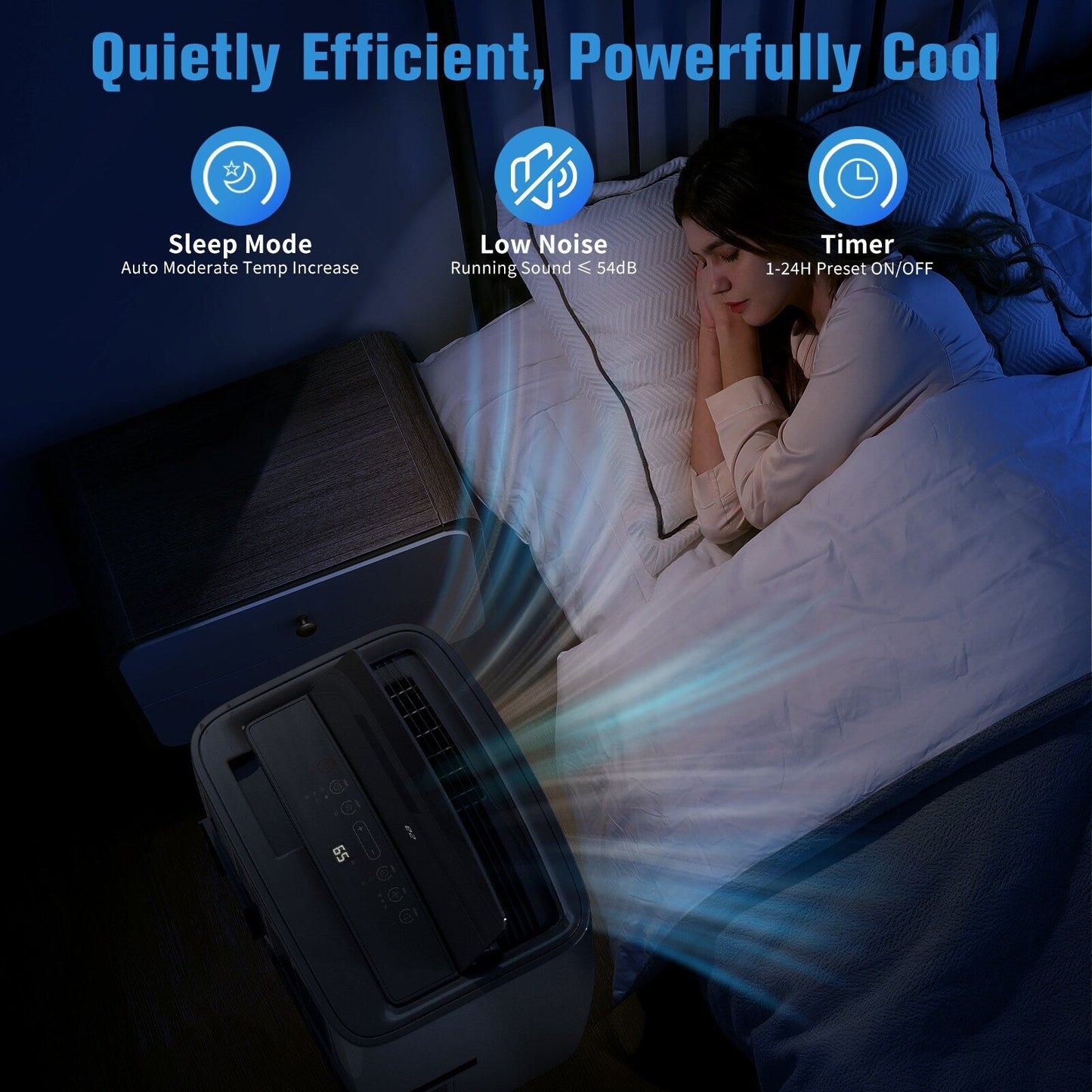 Climatiseur portatif avec chauffage – 12 000 BTU de refroidissement et 10 000 BTU de chauffage pour pièces jusqu'à 700 pi²