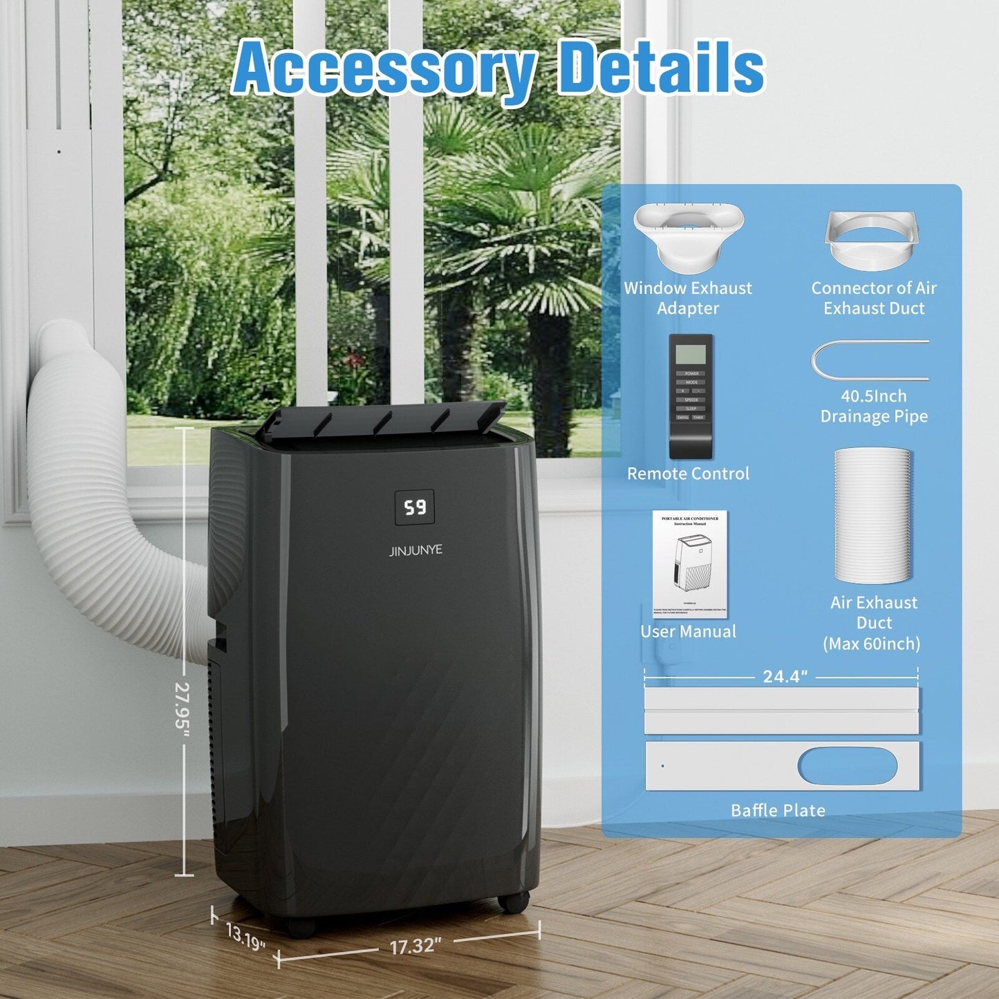 Climatiseur portatif avec chauffage – 12 000 BTU de refroidissement et 10 000 BTU de chauffage pour pièces jusqu'à 700 pi²