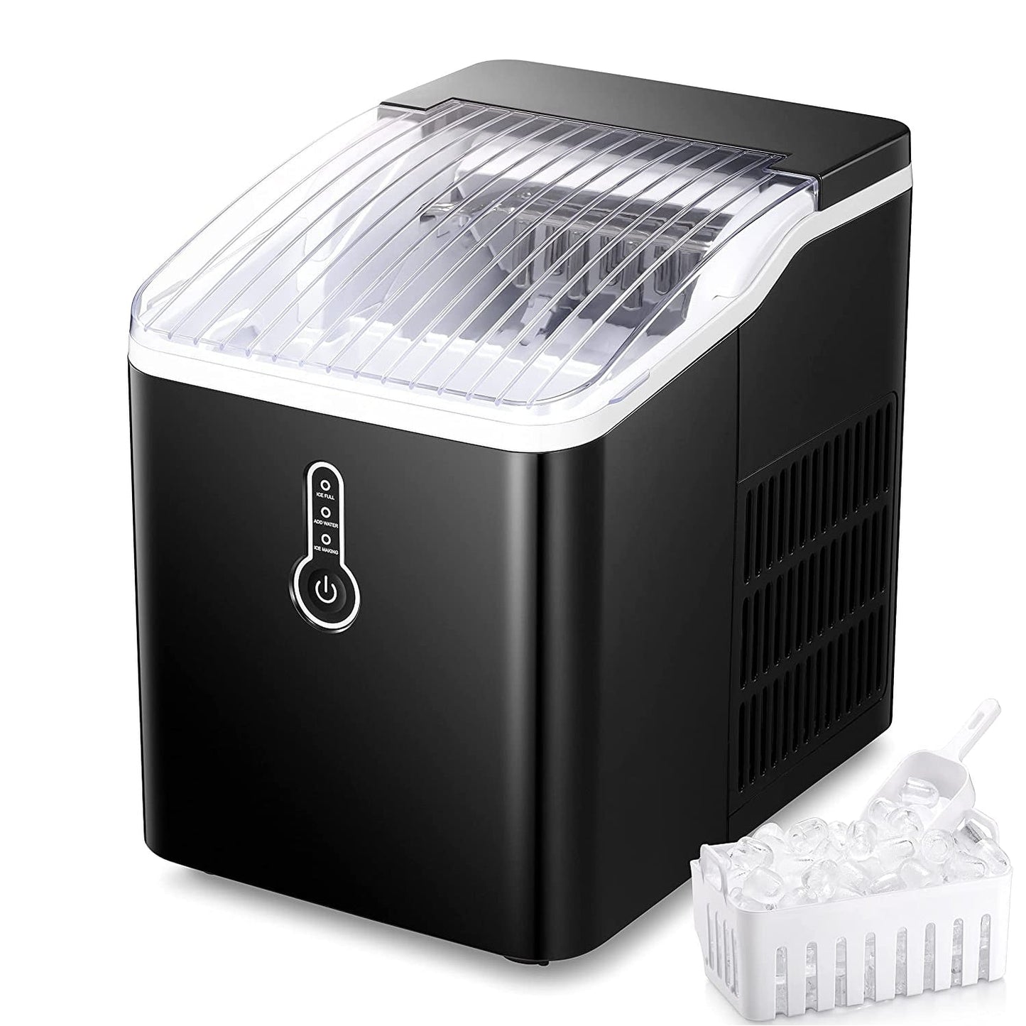 Portable Countertop Ice Maker Machine,26Lbs/24H, Self-Cleaning Home, Low Noise