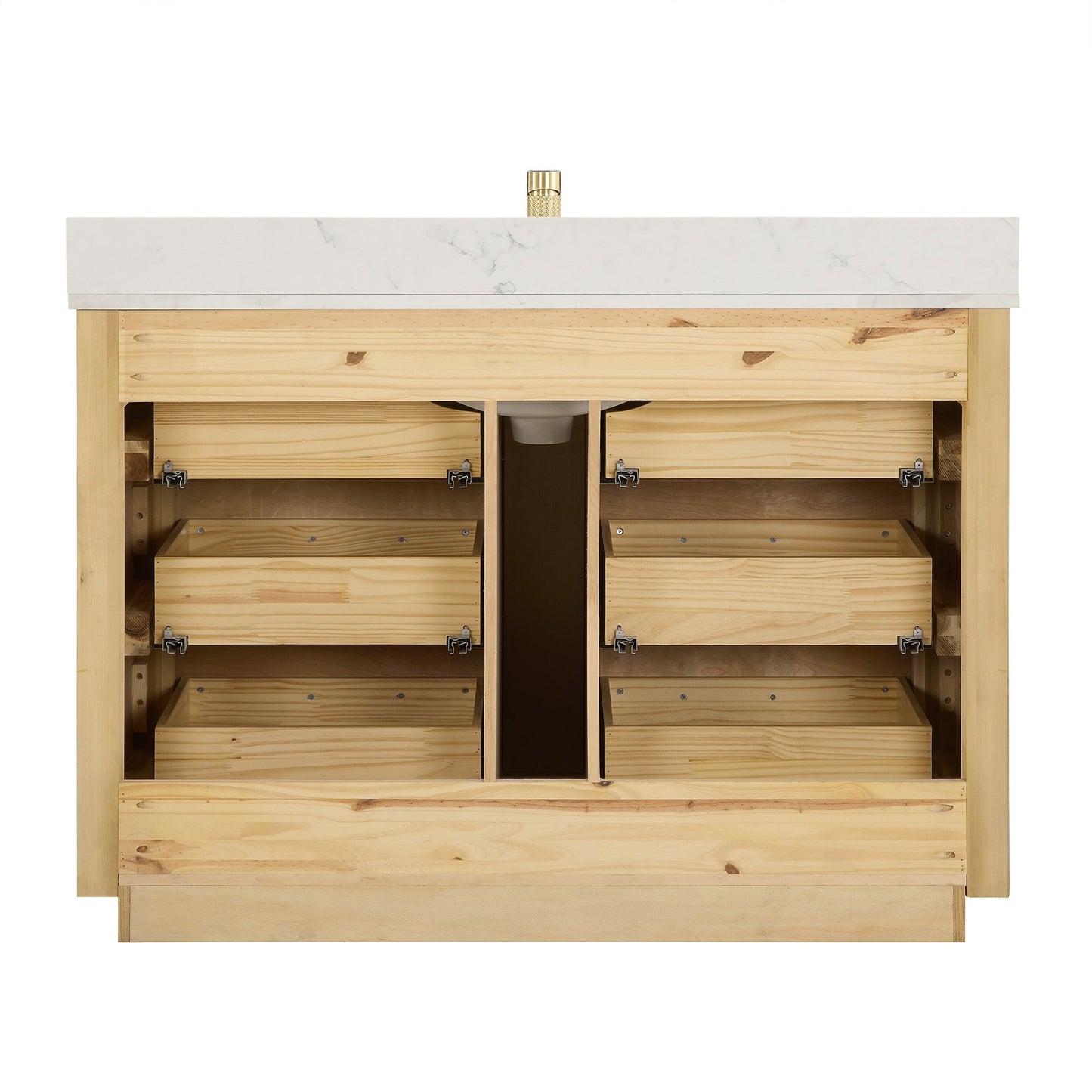 Meuble-lavabo Porto avec dessus en quartz blanc sans miroir