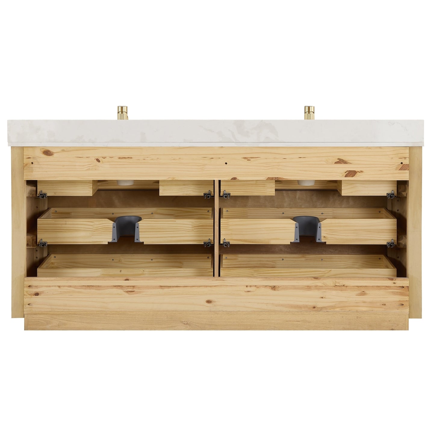 Meuble-lavabo Porto avec dessus en quartz blanc sans miroir