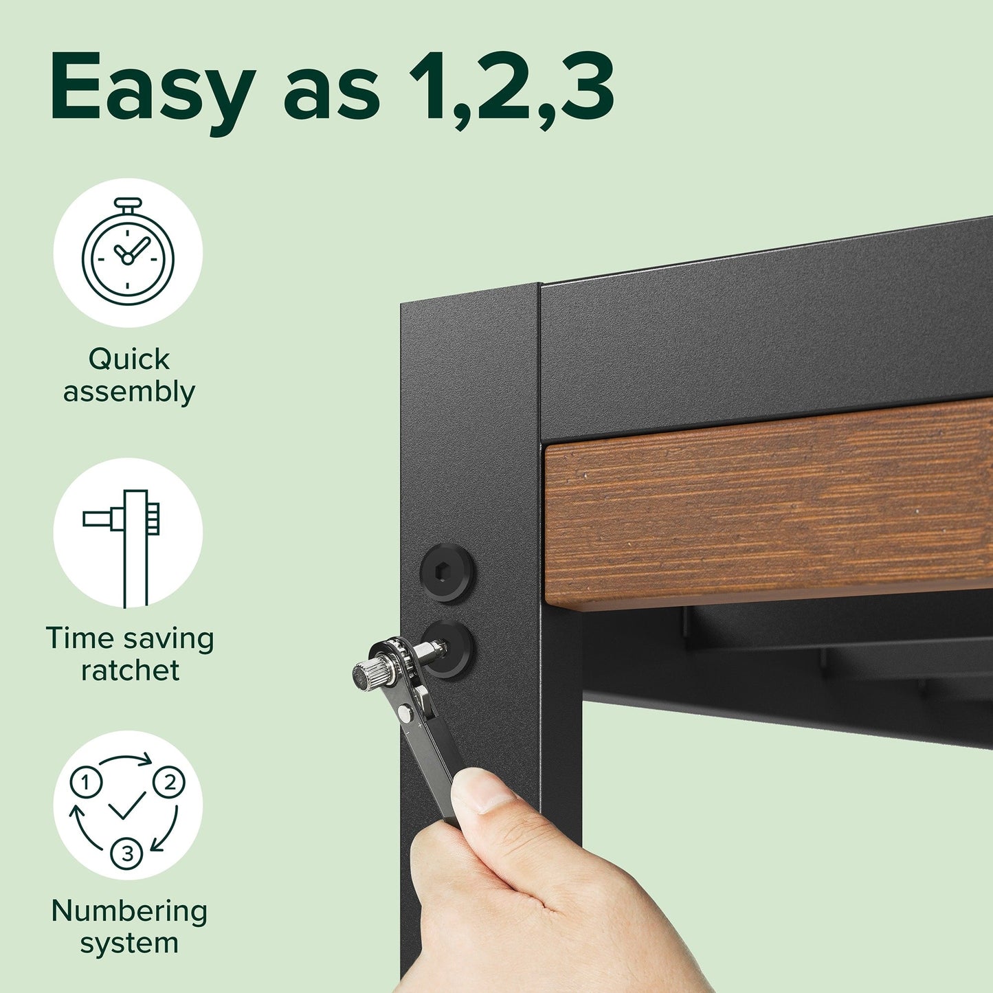 Priage by ZINUS Brown Bamboo and Metal Platform Bed Frame