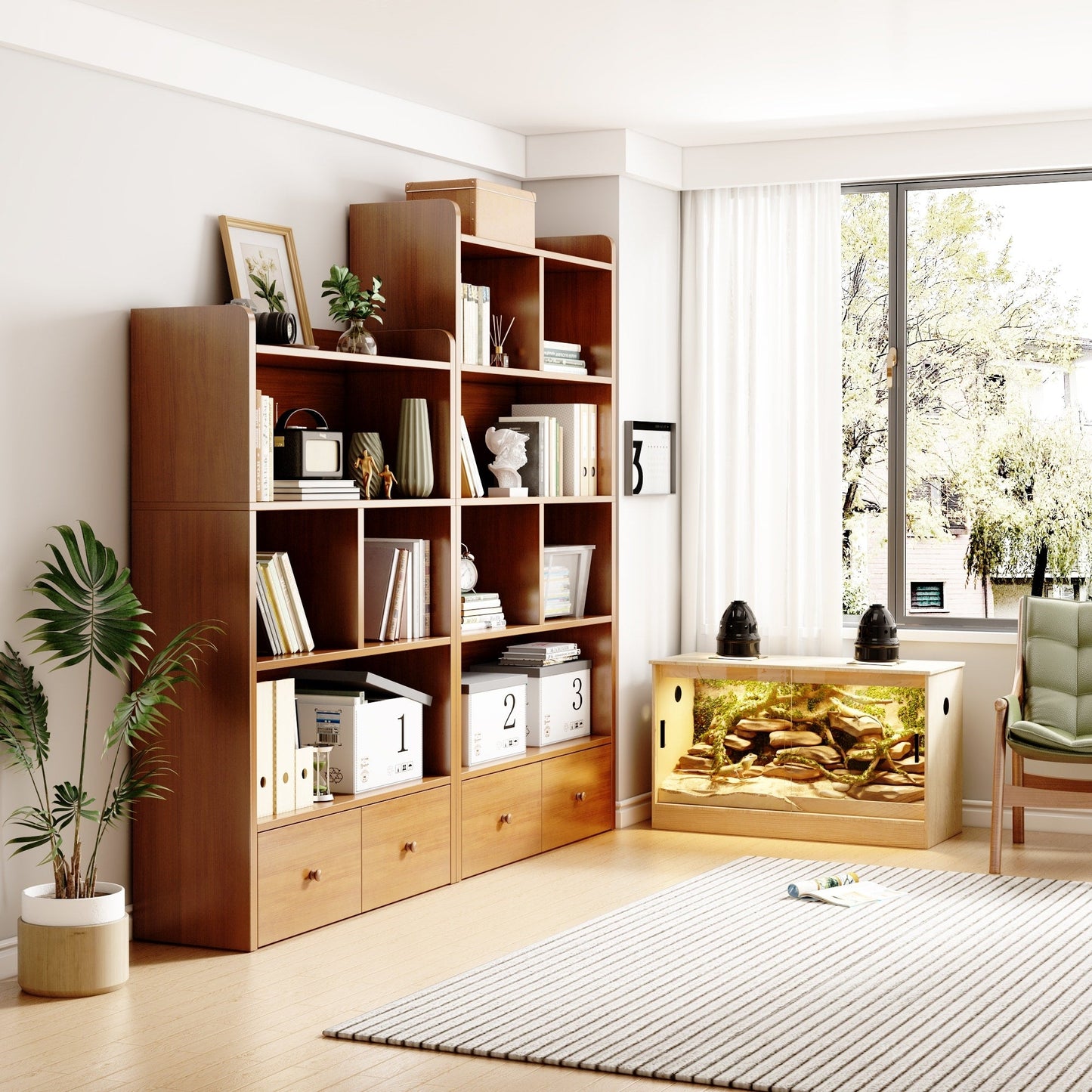 Habitat pour reptiles - Terrarium spacieux pour lézards, serpents et plus - 47,2