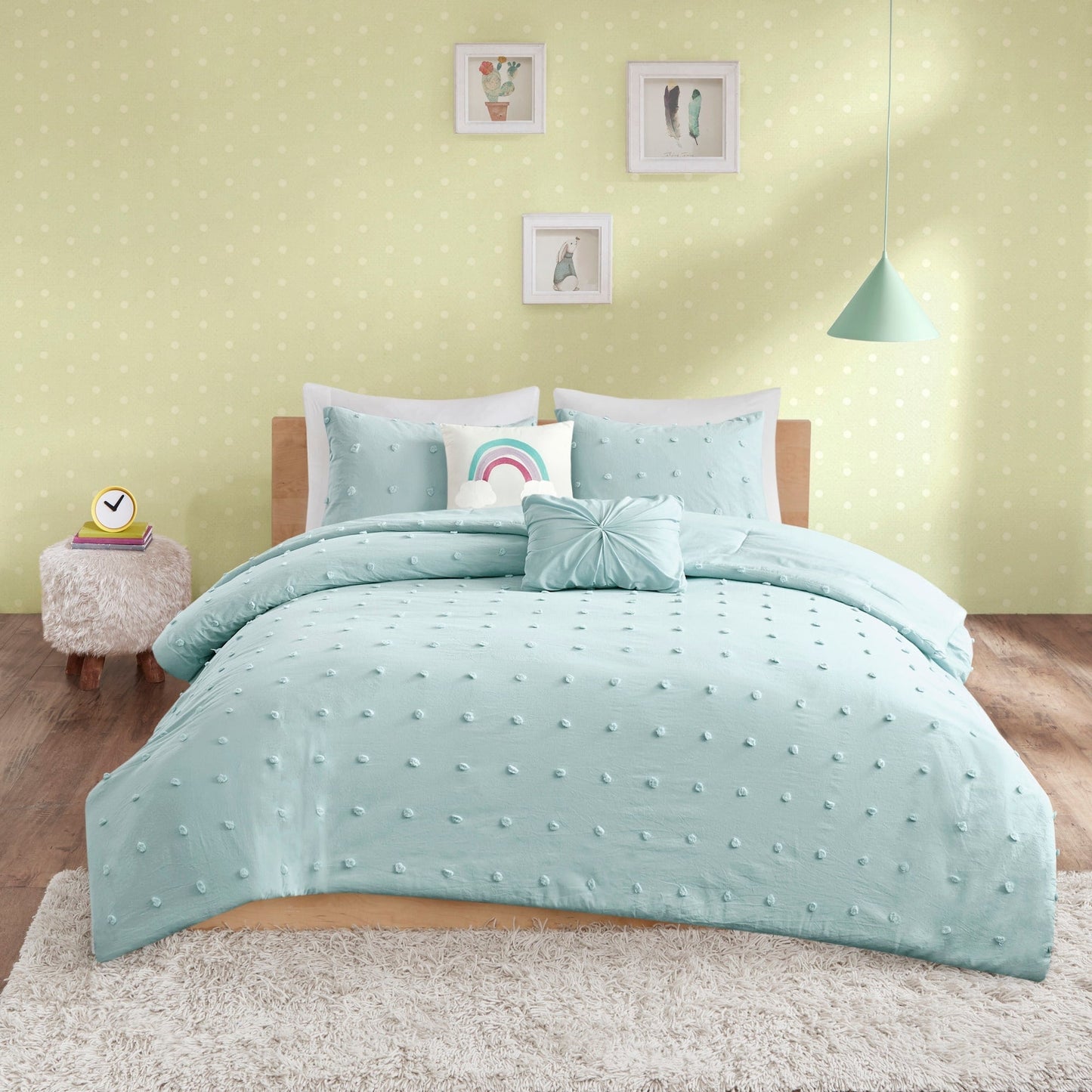 Ensley Cotton Jacquard Pom Pom Comforter Set by Intelligent Design Kids
