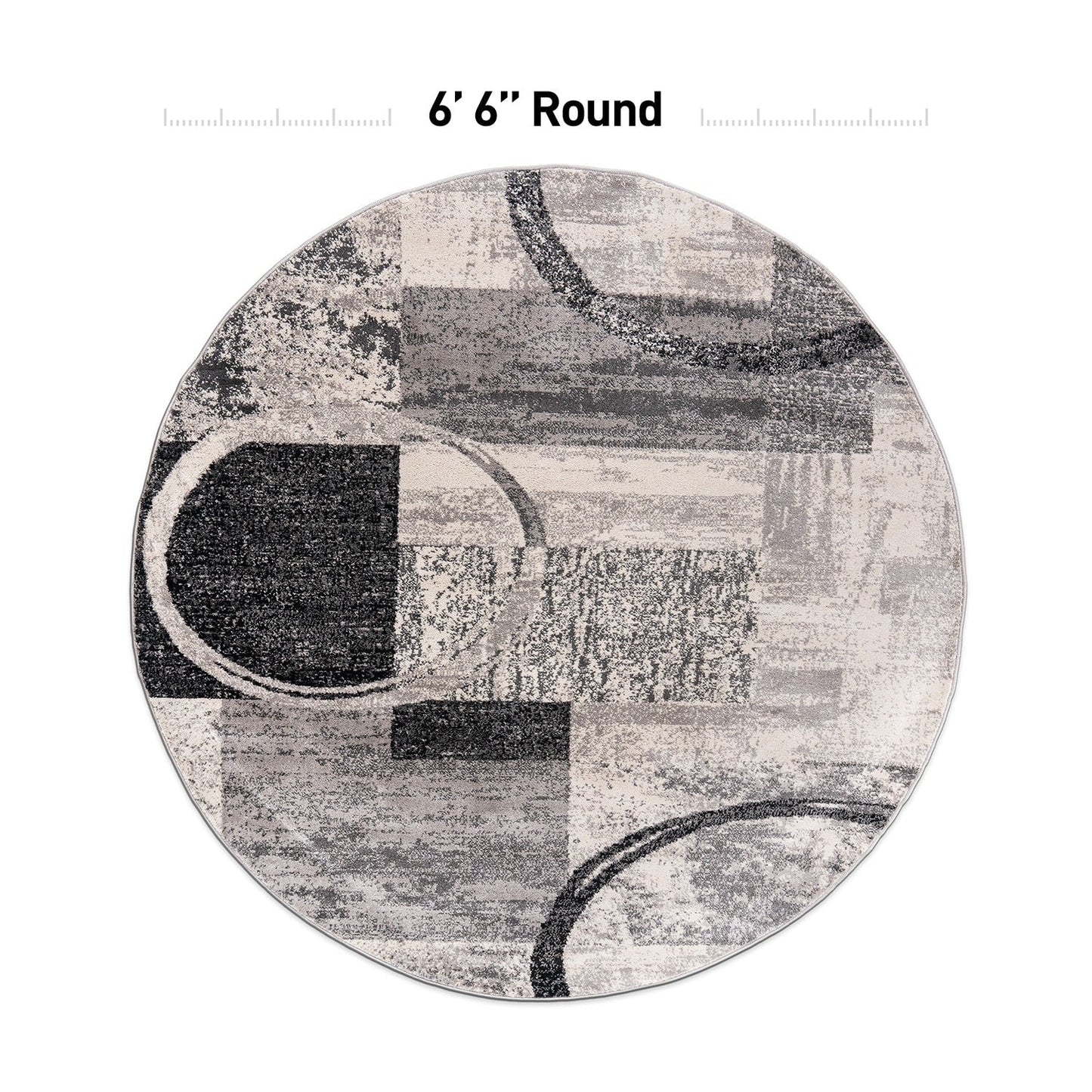 World Rug Gallery Abstract Polypropylene Machine-Made Circle Area Rug