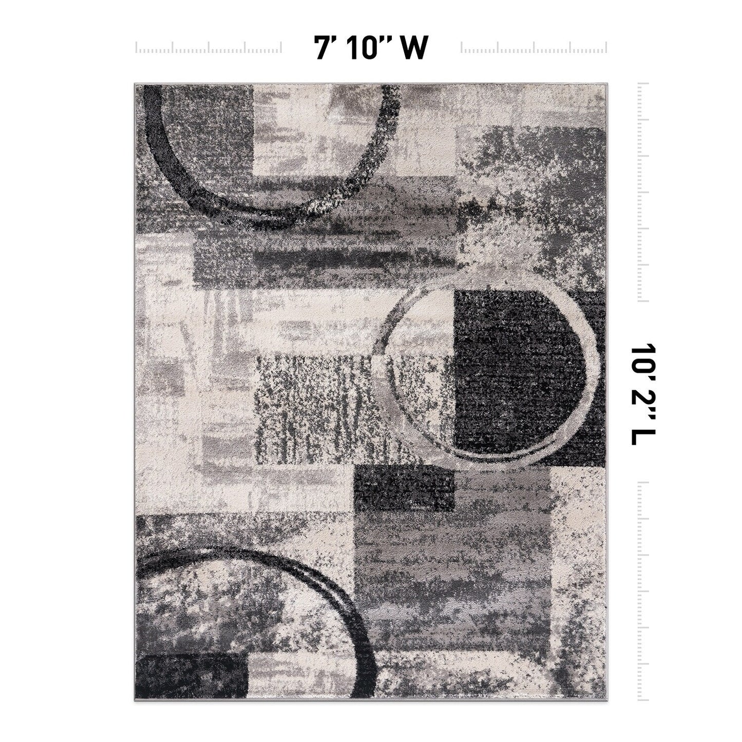 World Rug Gallery Abstract Polypropylene Machine-Made Circle Area Rug