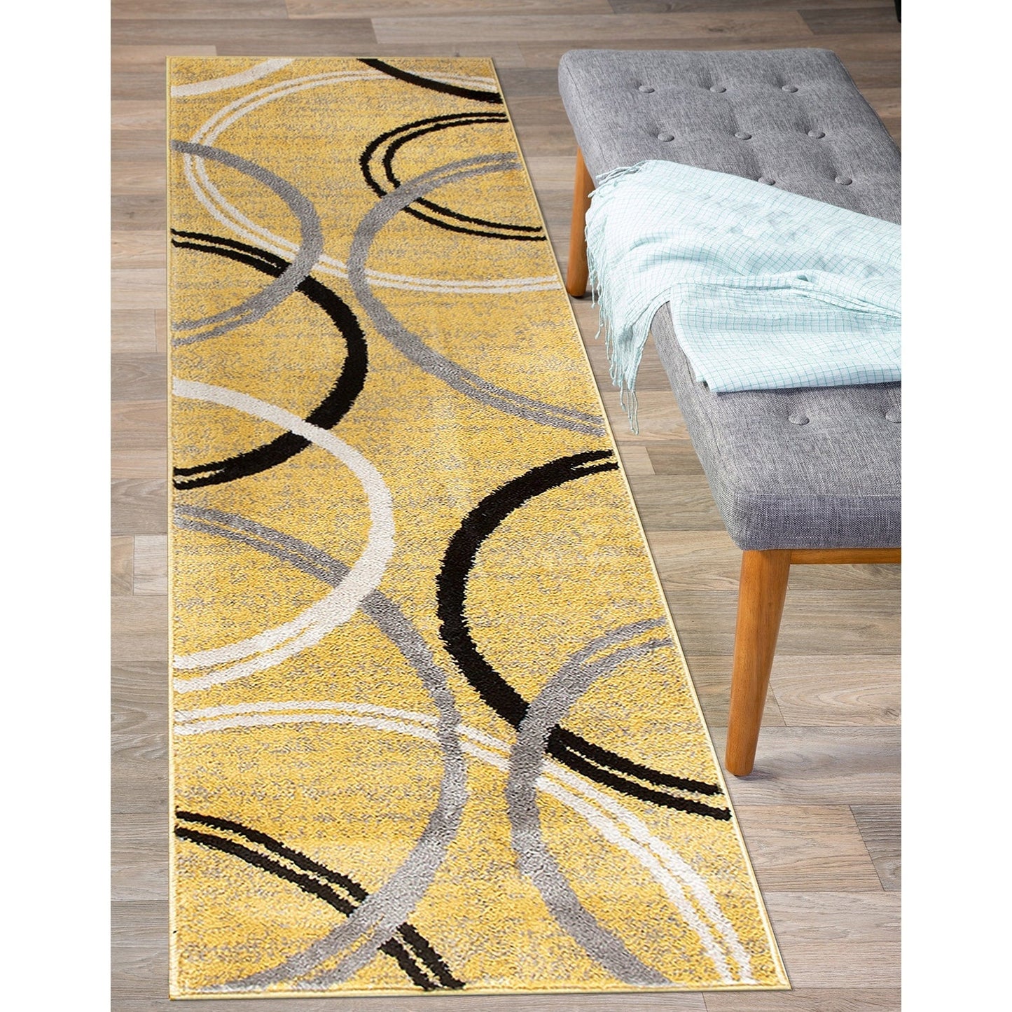 World Rug Gallery Contemporary Abstract Circles Design Area Rug