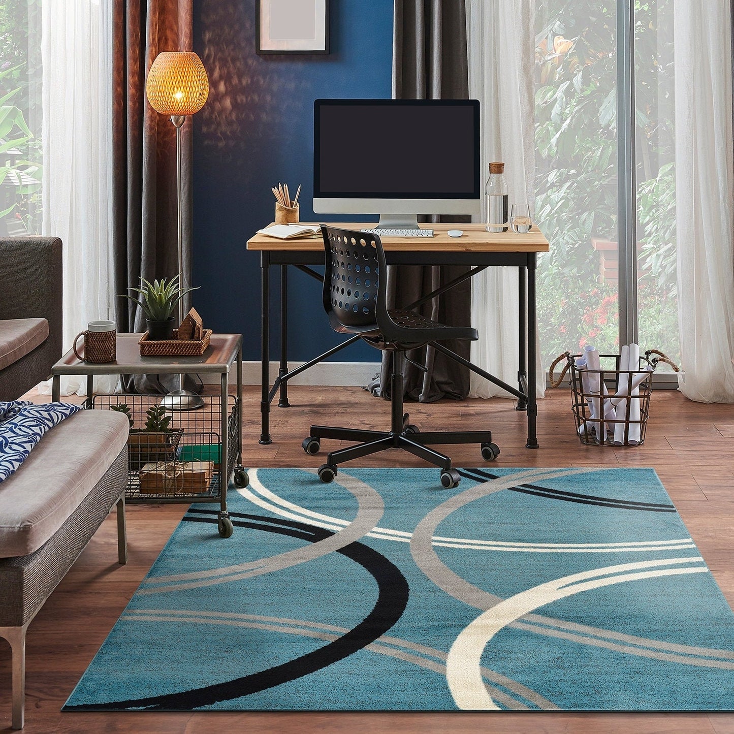 World Rug Gallery Contemporary Abstract Circles Design Area Rug