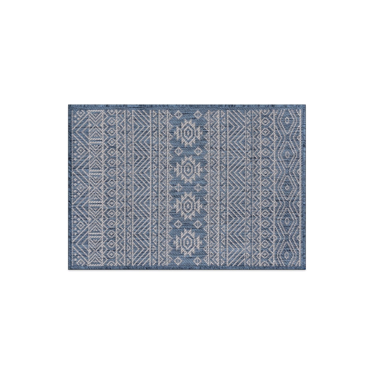 World Rug Gallery Distressed Geometric Bohemian Textured Flat Weave Indoor/Outdoor Area Rug