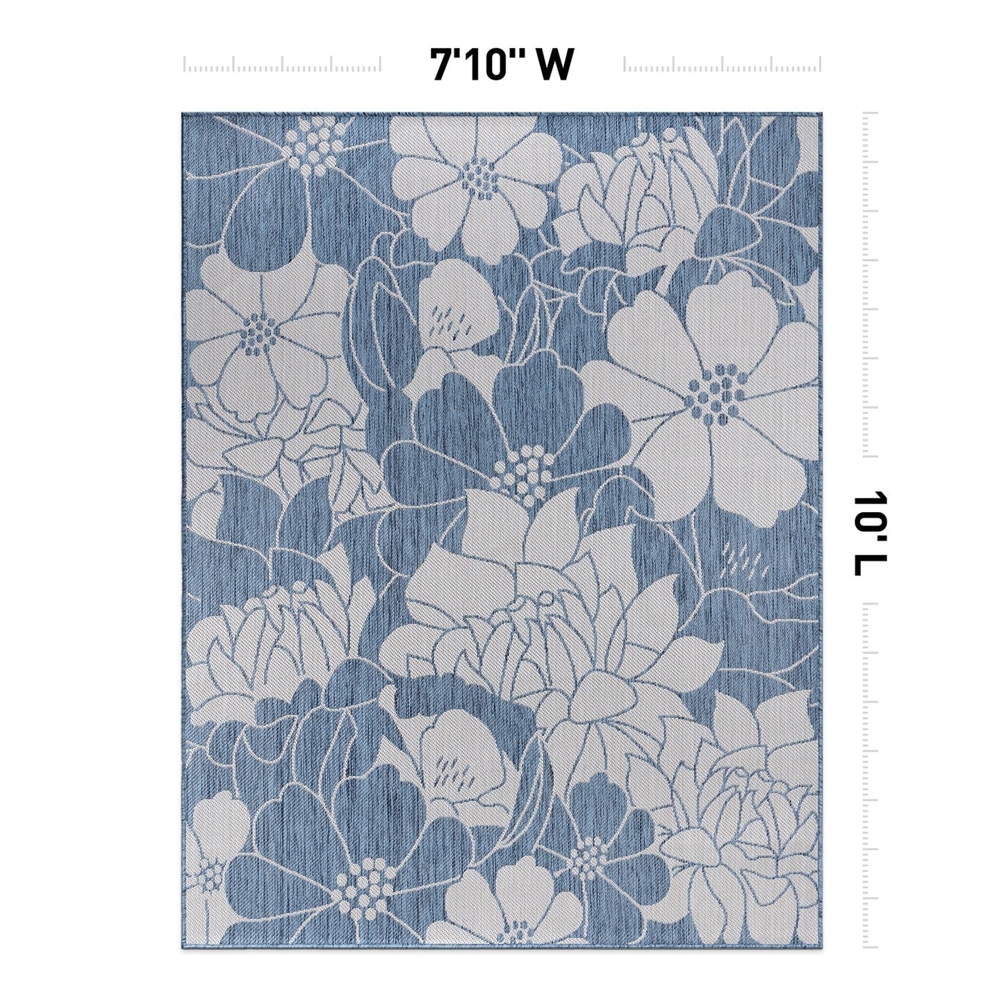 World Rug Gallery Modern Floral Flowers Textured Flat Weave Indoor/Outdoor Area Rug