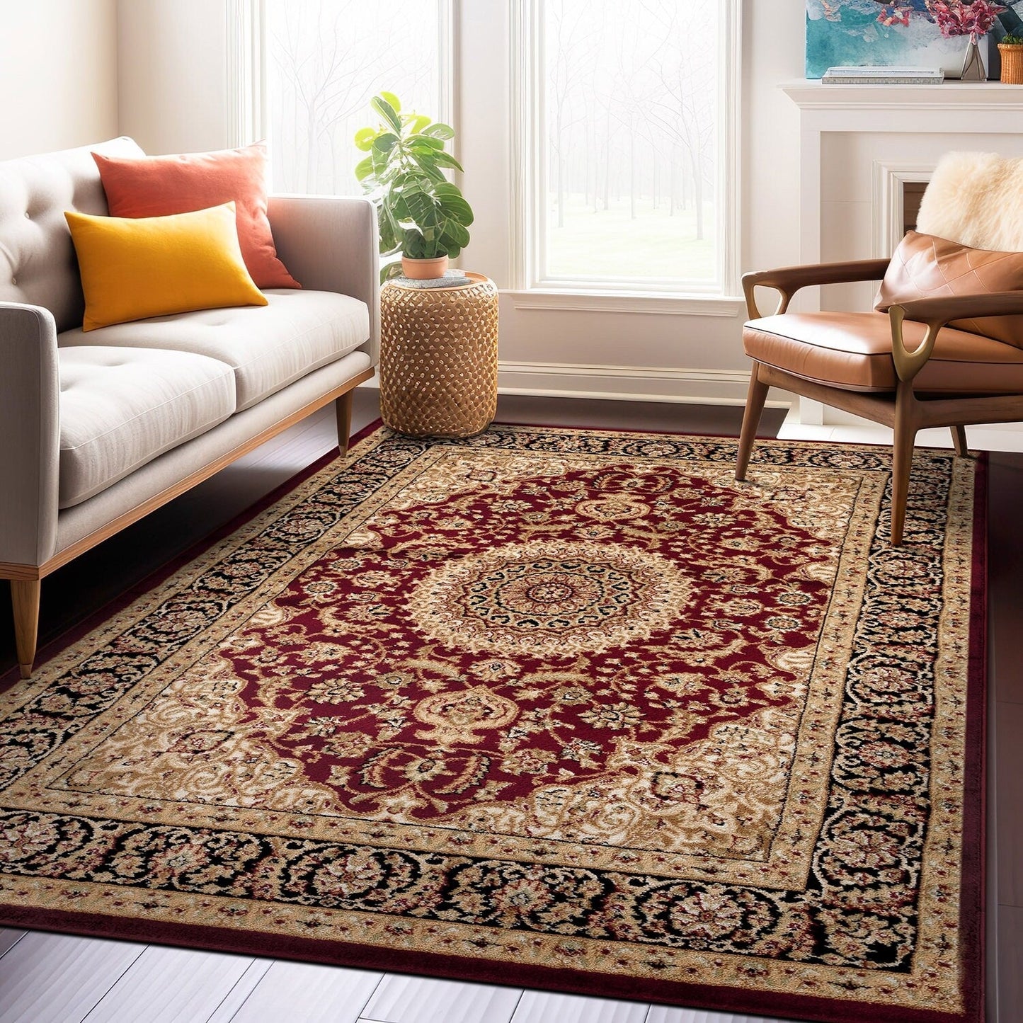 World Rug Gallery Traditional Oriental Medallion Area Rug