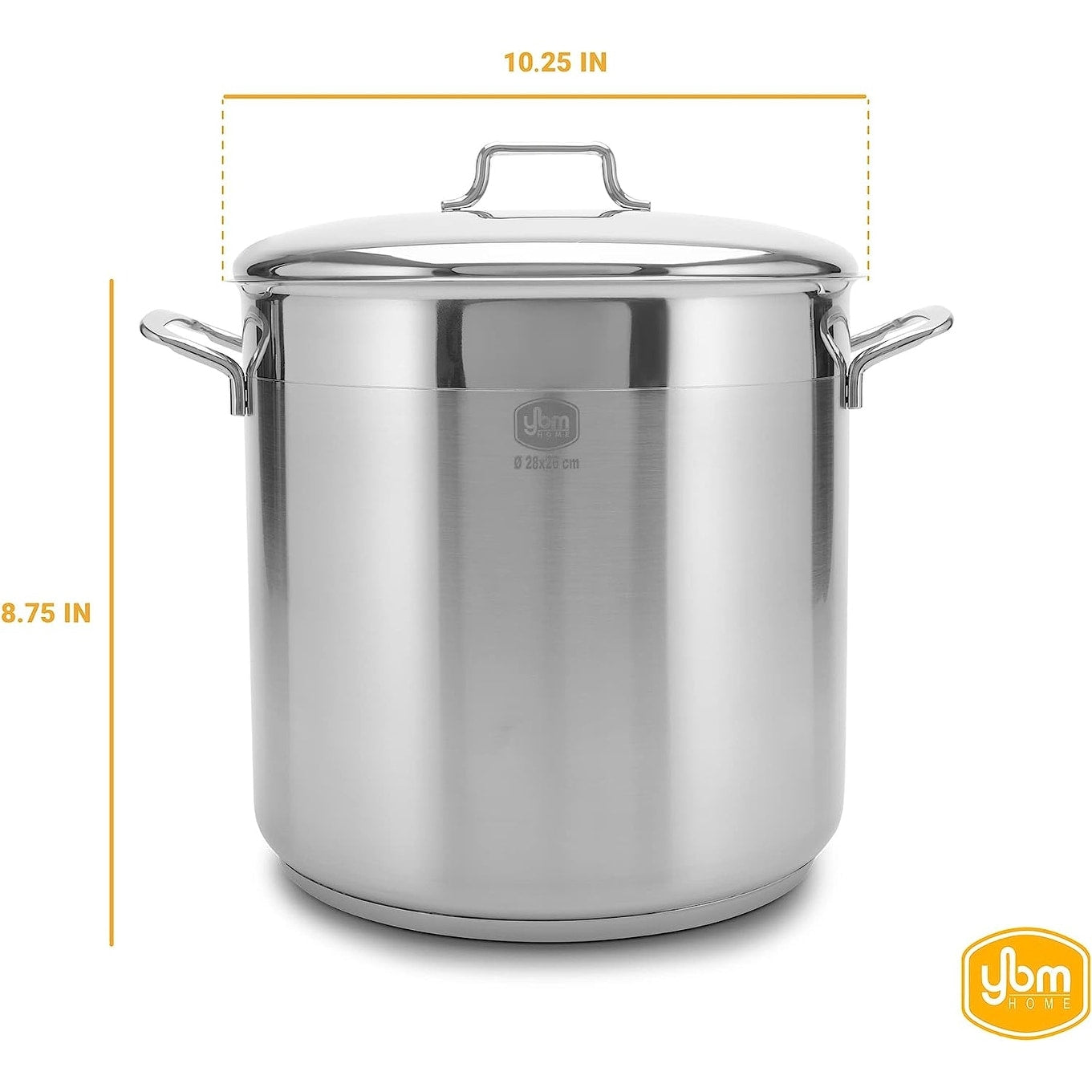 YBM Home Professional Chef's 18/10 Stainless Steel Stock Pot, Induction Compatible
