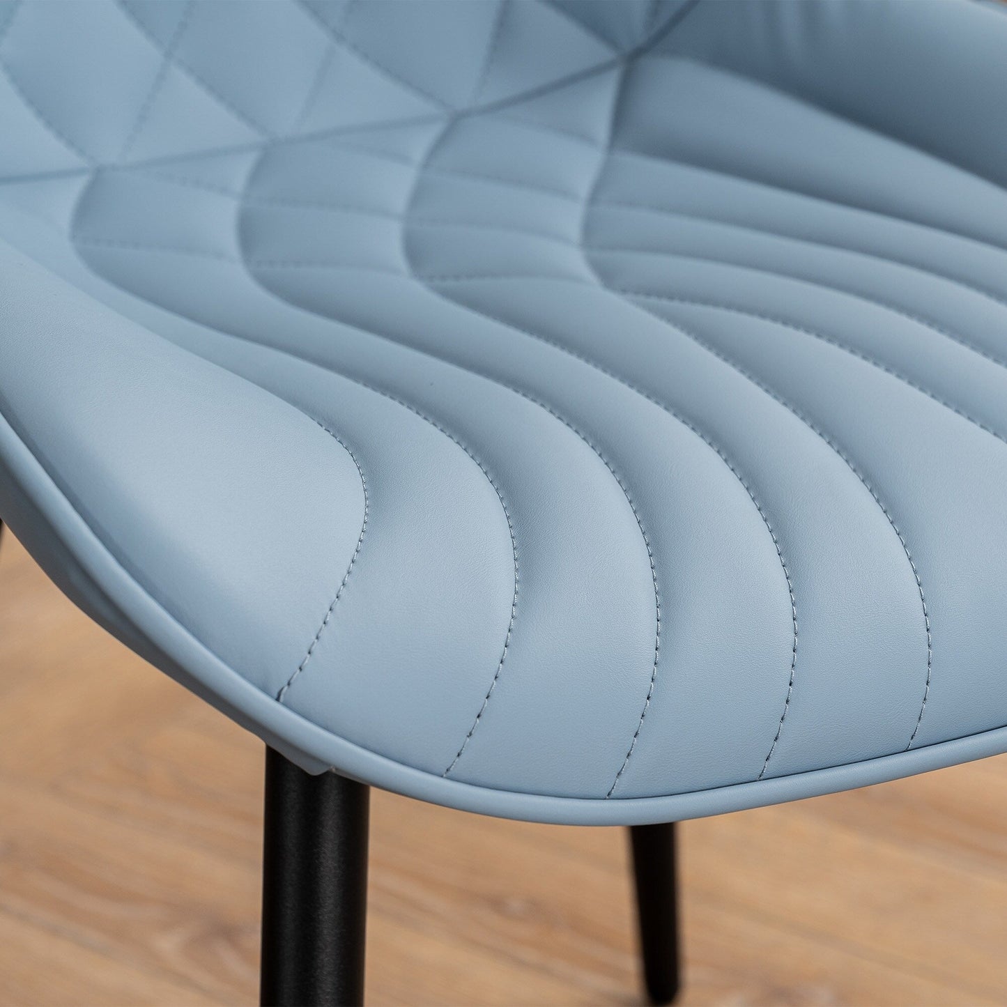 Lot de 2 chaises de salle à manger modernes en cuir rembourré sans accoudoirs