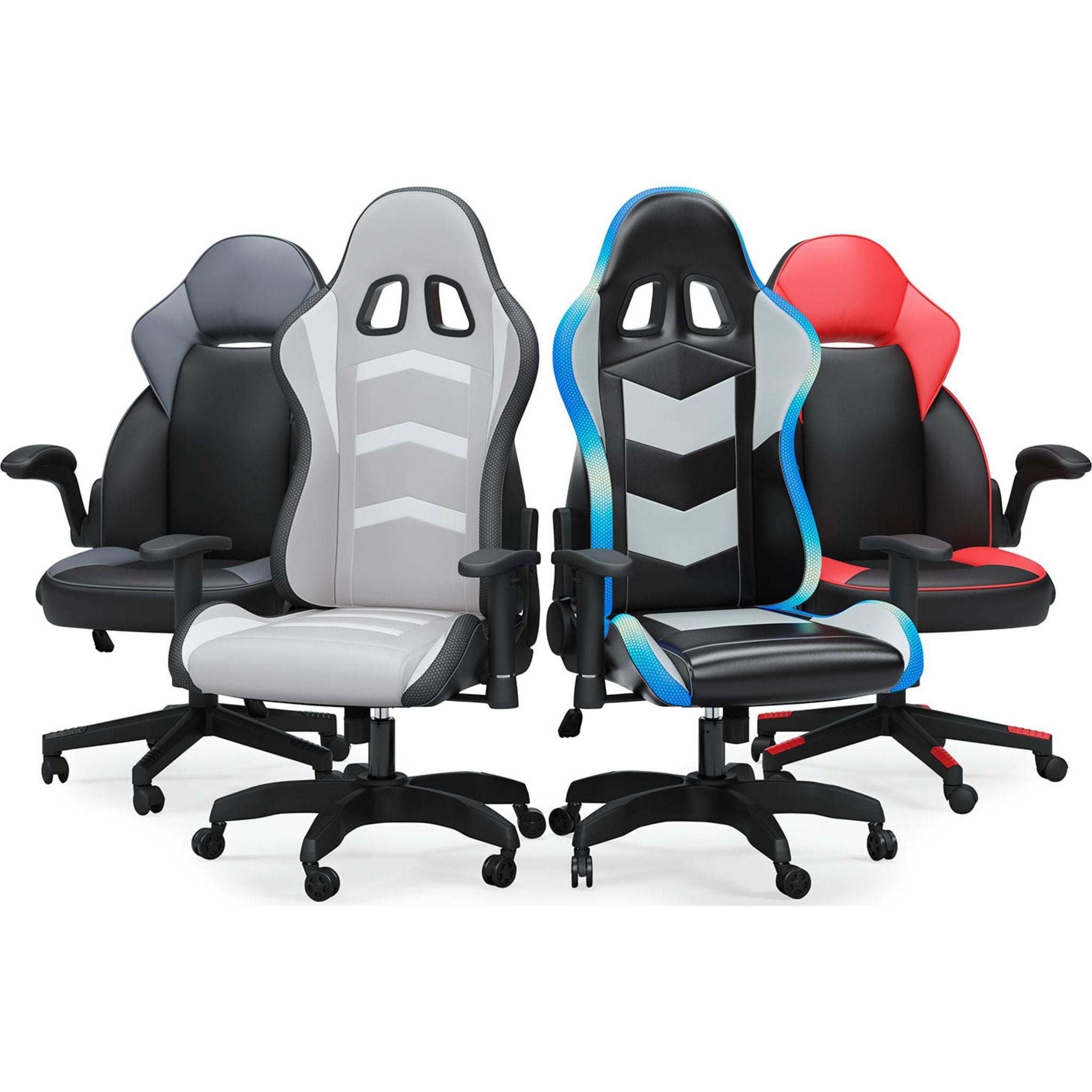 Chaise de jeu pivotante Lynxtyn - Noir/Gris